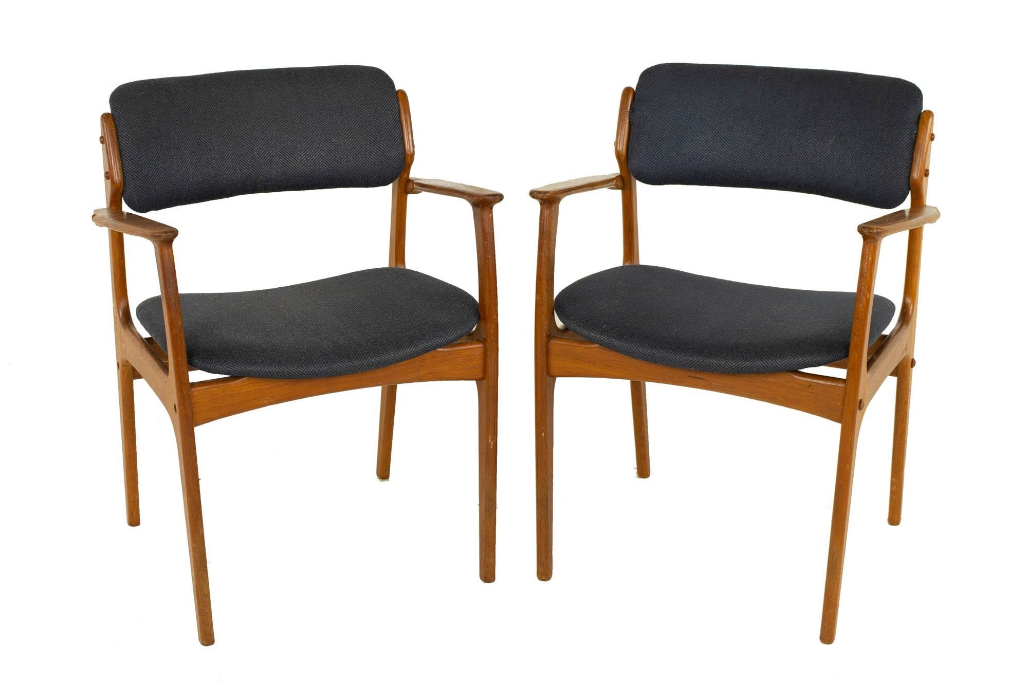 Erik Buch Mid Century Danish Teak Dining Chairs, Set of 6 2