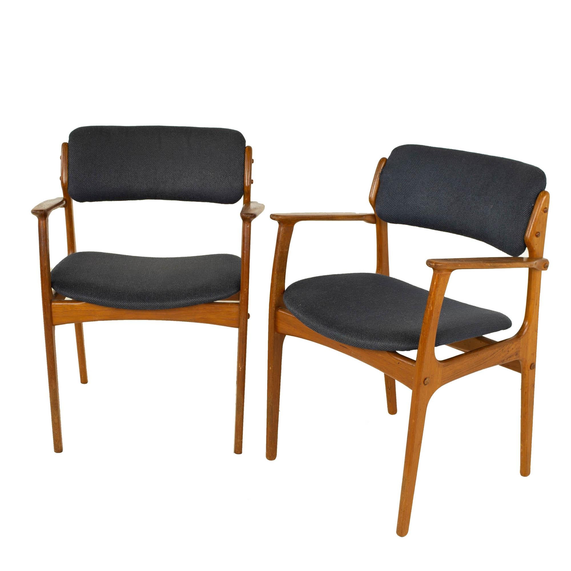 Erik Buch Mid Century Danish Teak Dining Chairs, Set of 6 3