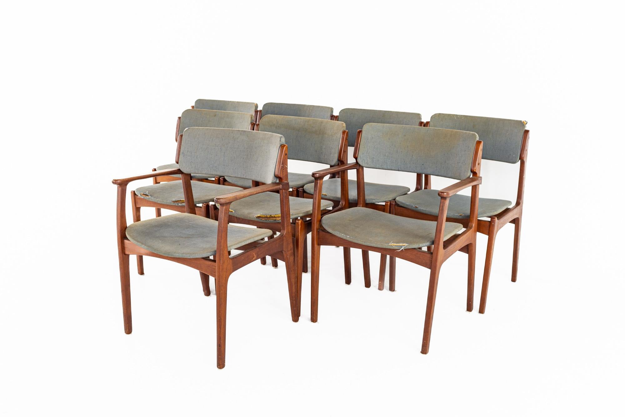 Mid-Century Modern Erik Buch Mid-Century Teak Dining Chairs, Set of 8