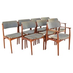 Erik Buch Mid-Century Teak Dining Chairs, Set of 8