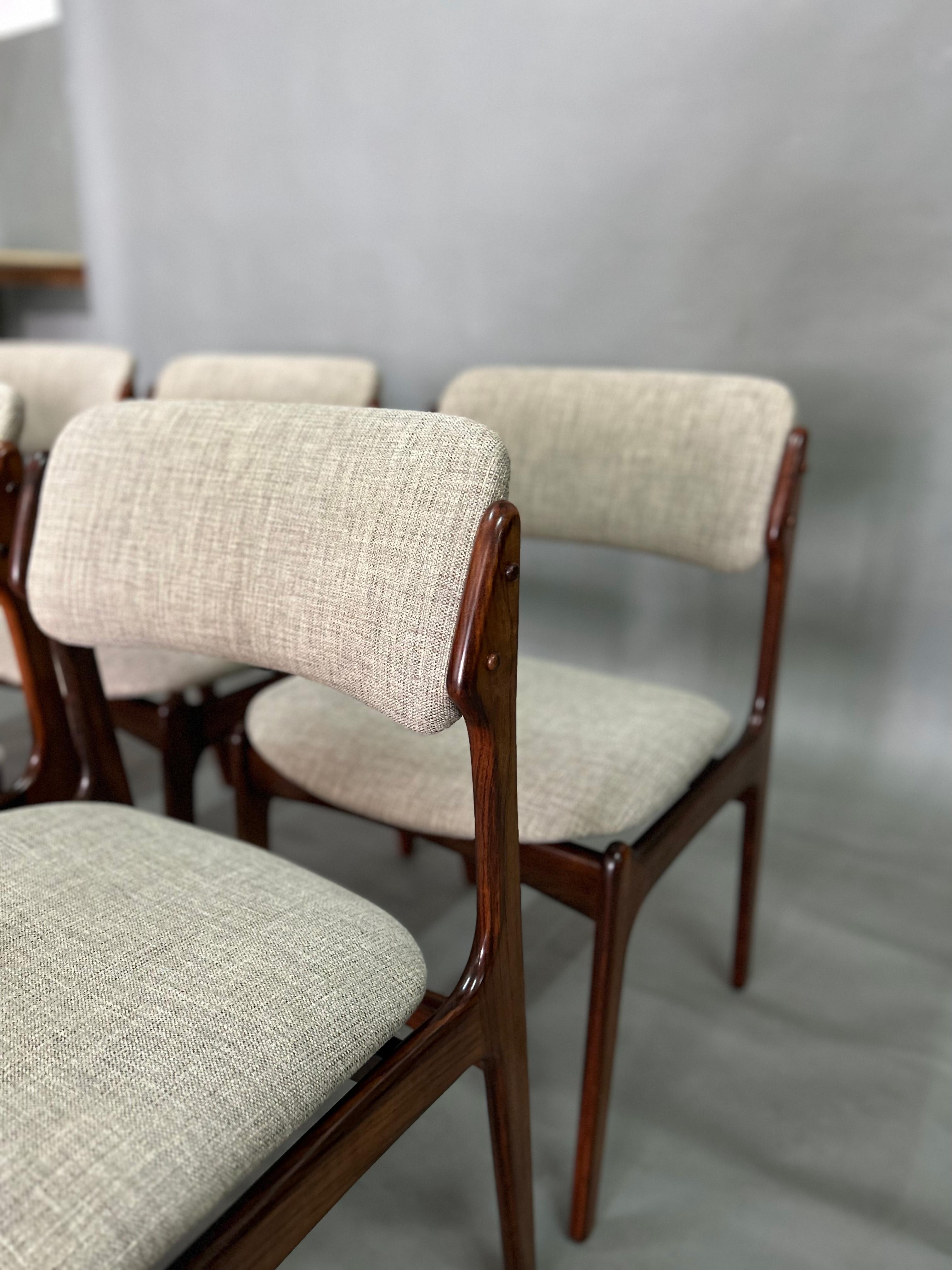 Erik Buch Model 49 Rosewood Dining Chairs for Oddense Maskinsnedkeri Set of Six 3