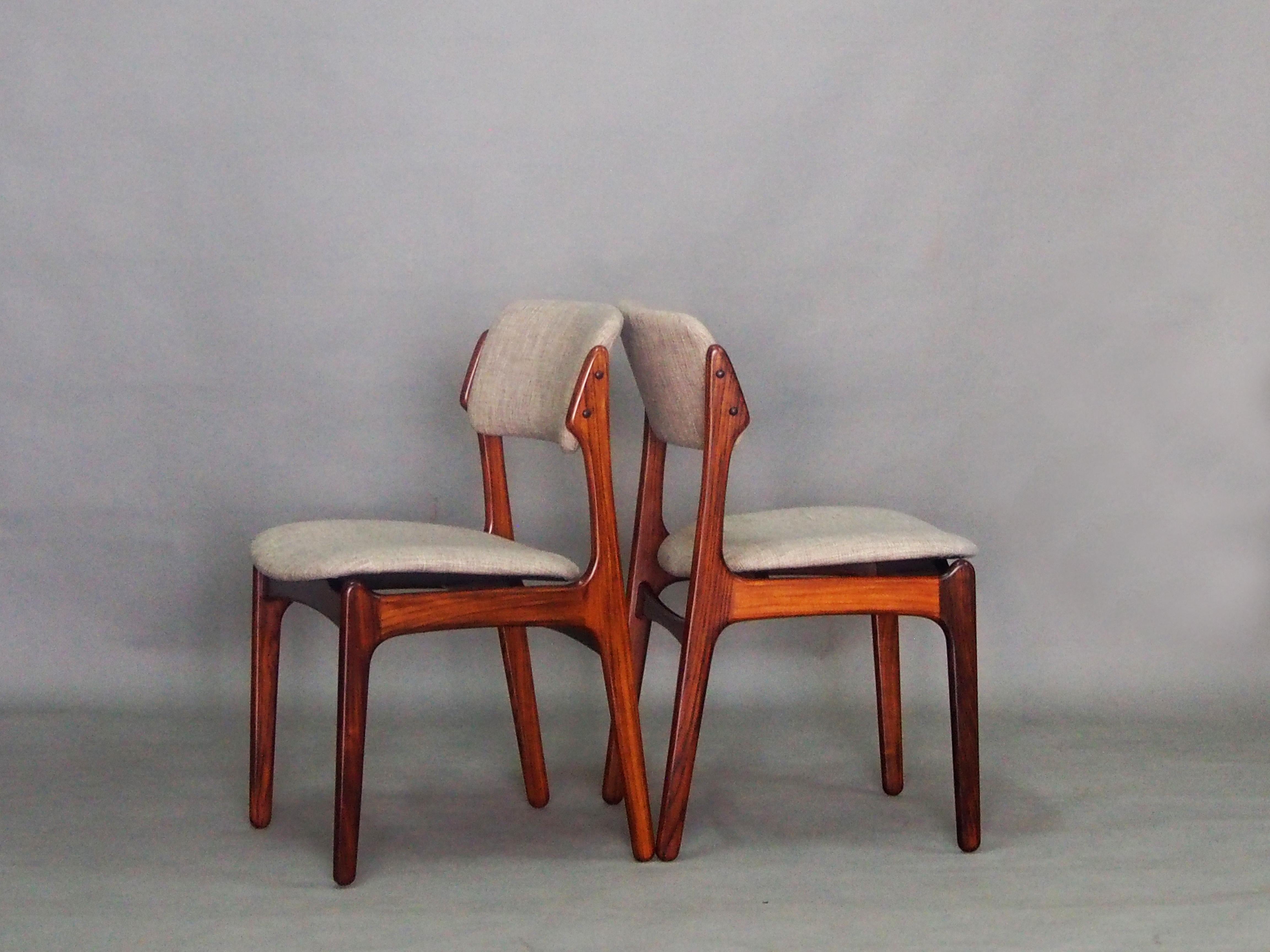 Mid-Century Modern Erik Buch Model 49 Rosewood Dining Chairs for Oddense Maskinsnedkeri Set of Six