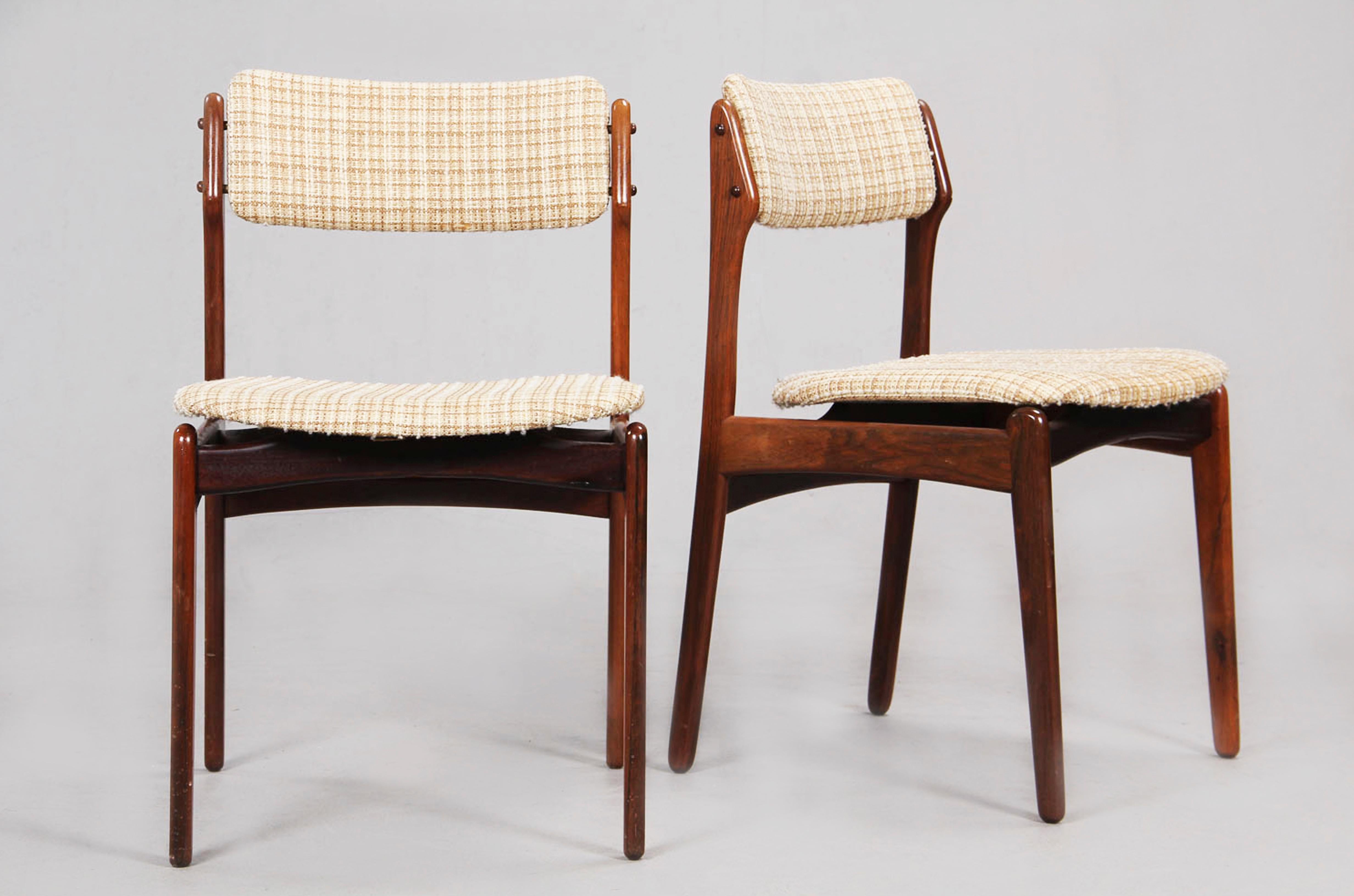 Danish Erik Buch Model 49 Rosewood Dining Chairs for Oddense Maskinsnedkeri Set of Six
