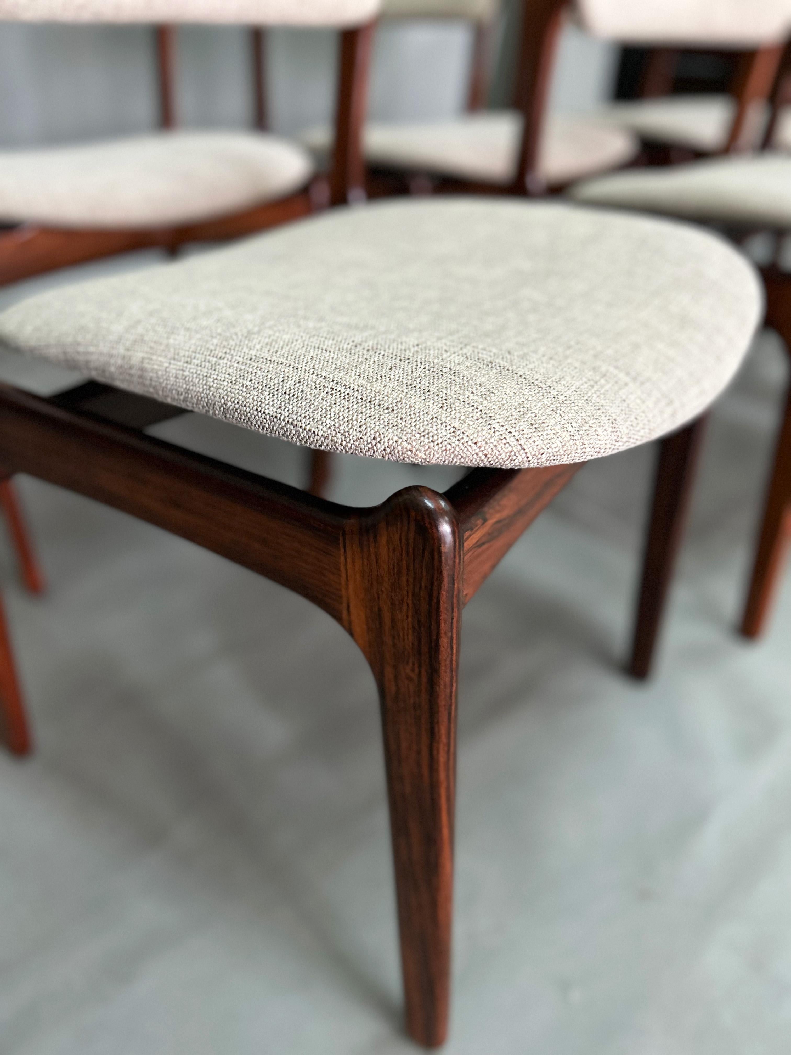 Mid-20th Century Erik Buch Model 49 Rosewood Dining Chairs for Oddense Maskinsnedkeri Set of Six
