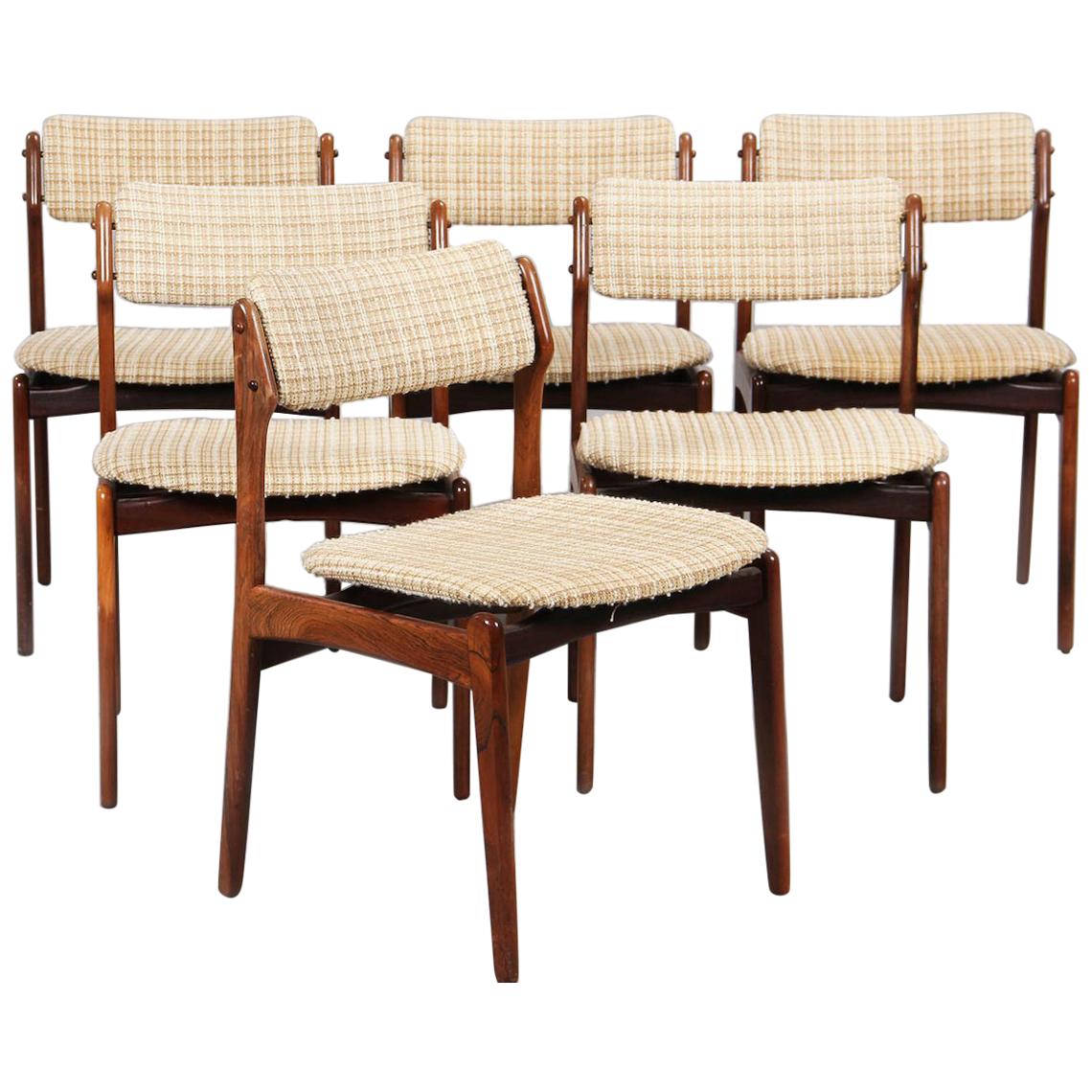 Erik Buch Model 49 Rosewood Dining Chairs for Oddense Maskinsnedkeri Set of Six