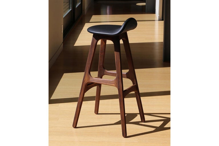 Erik Buch Model 61 Midcentury Bar Stool in Teak For Sale at 1stDibs