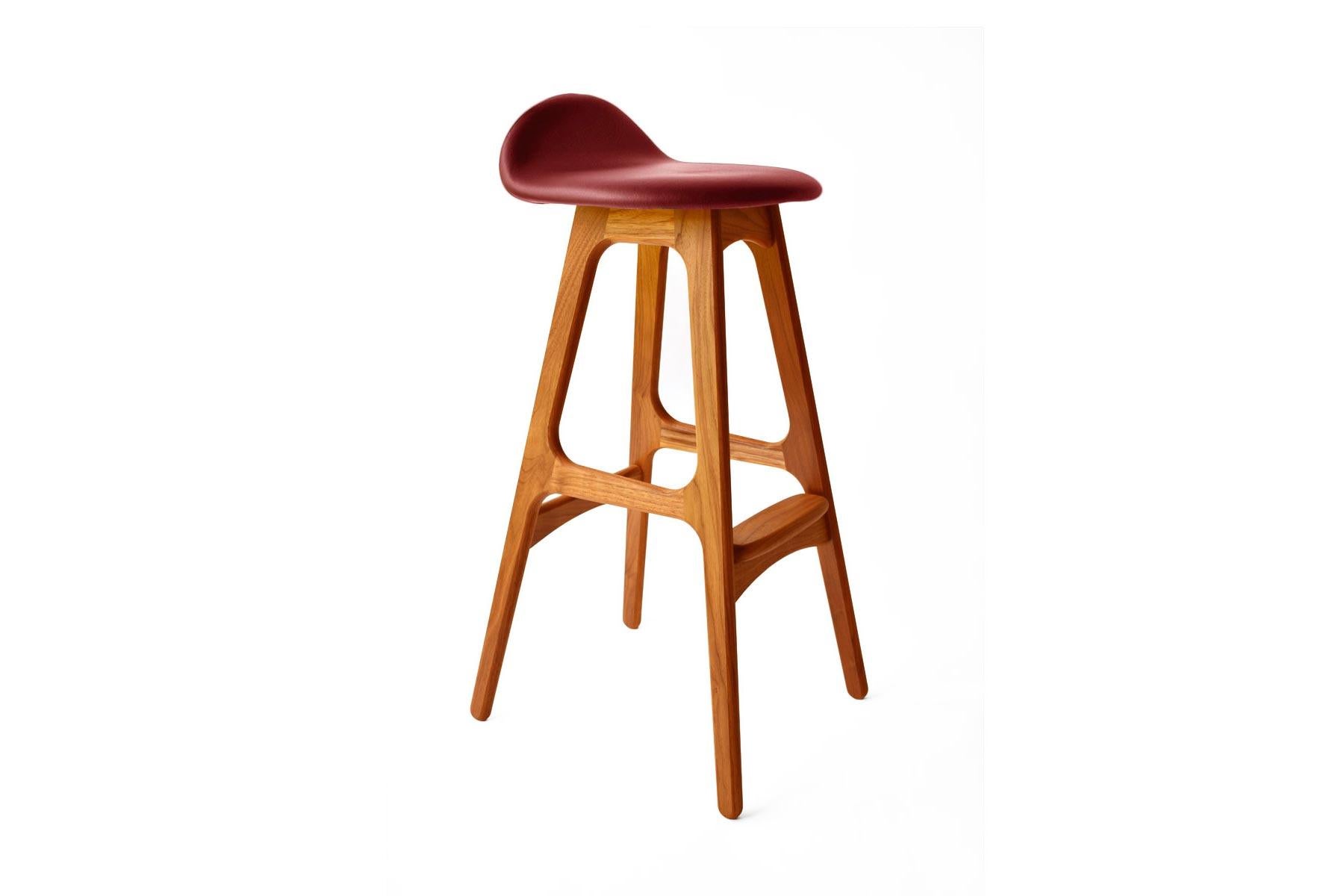 European Erik Buch Model 61 Mid Century Counter Stool in Teak