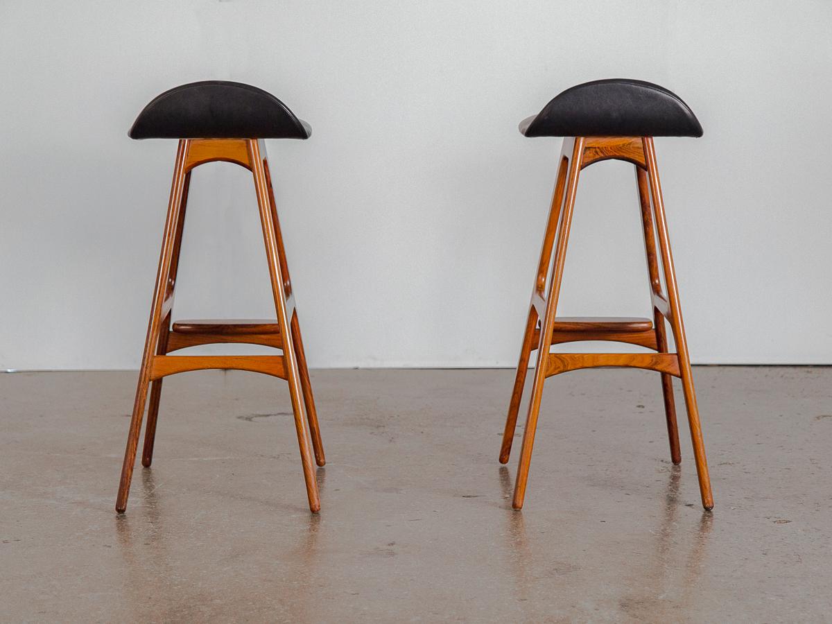 Mid-Century Modern Erik Buch Model 61 Rosewood Barstools
