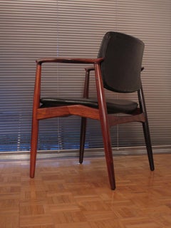 Erik Buch Model SJ 67 Rosewood & Leather Armchair for R. Skovgaard ‘Ørum Mobler’