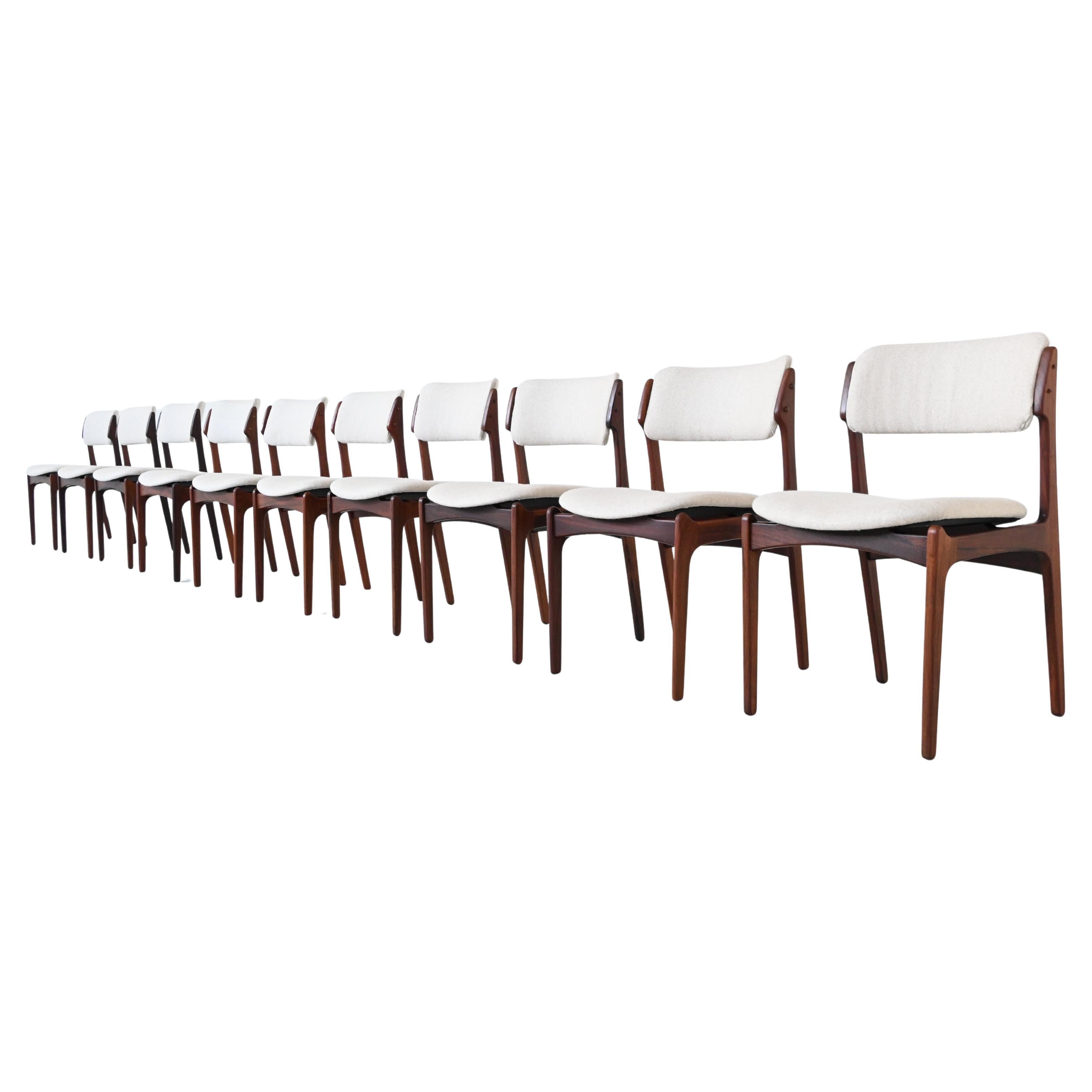 Erik Buch OD 49 set of ten dining chairs in rosewood O.D. mobler Denmark 1960 im Angebot
