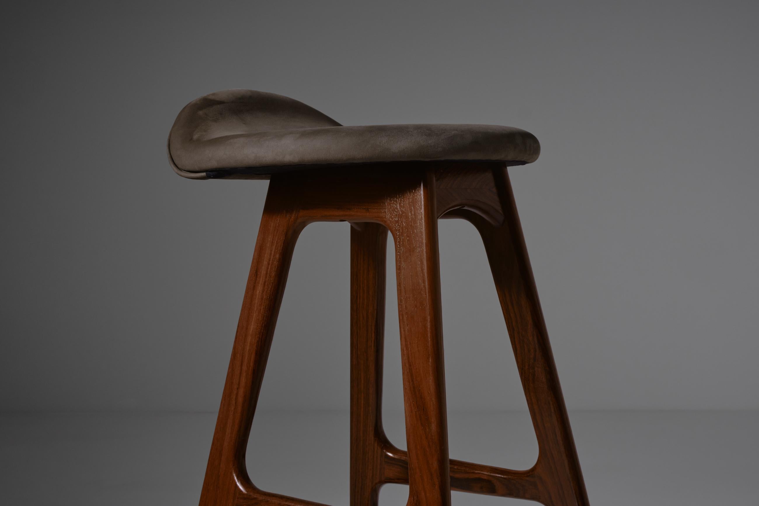 Mid-Century Modern Erik Buch OD-61 Bar Stools in Rosewood, Set of Two