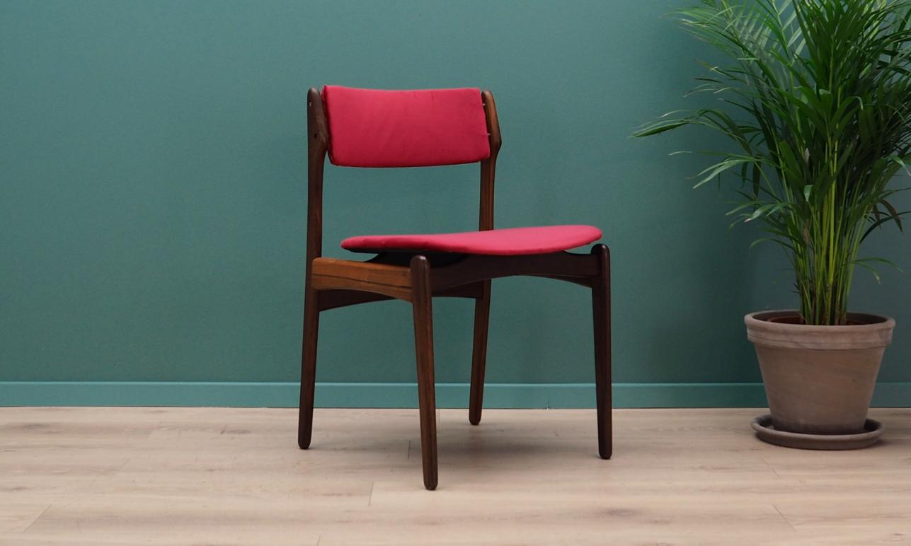Scandinavian Modern Erik Buch Pink Velour Chair 1960s Vintage Classic For Sale