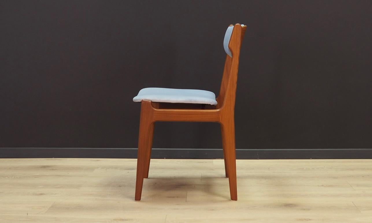 Erik Buch Set of 6 Teak Gray Chairs Danish Design, 1960s 6