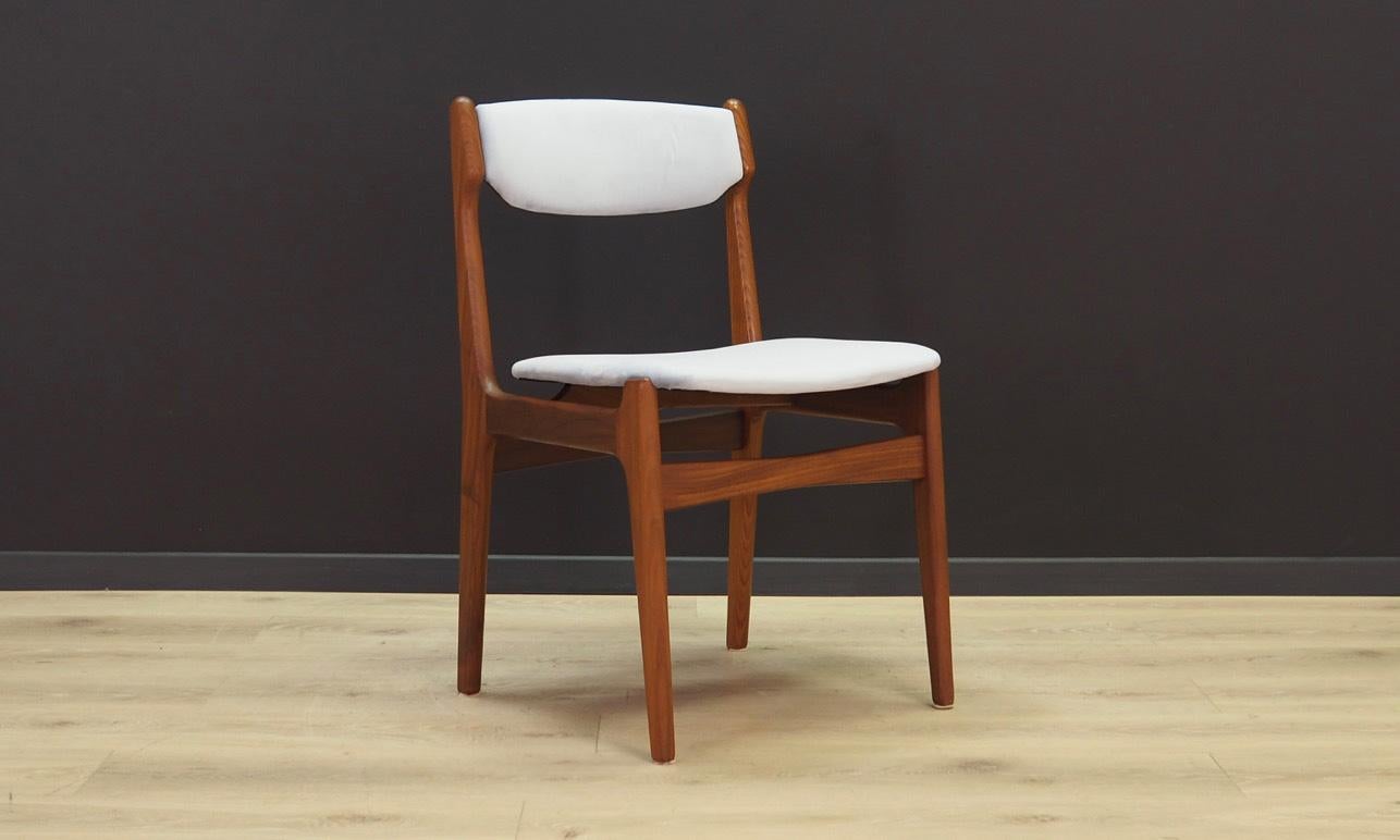 Scandinavian Modern Erik Buch Set of 6 Teak Gray Chairs Danish Design, 1960s