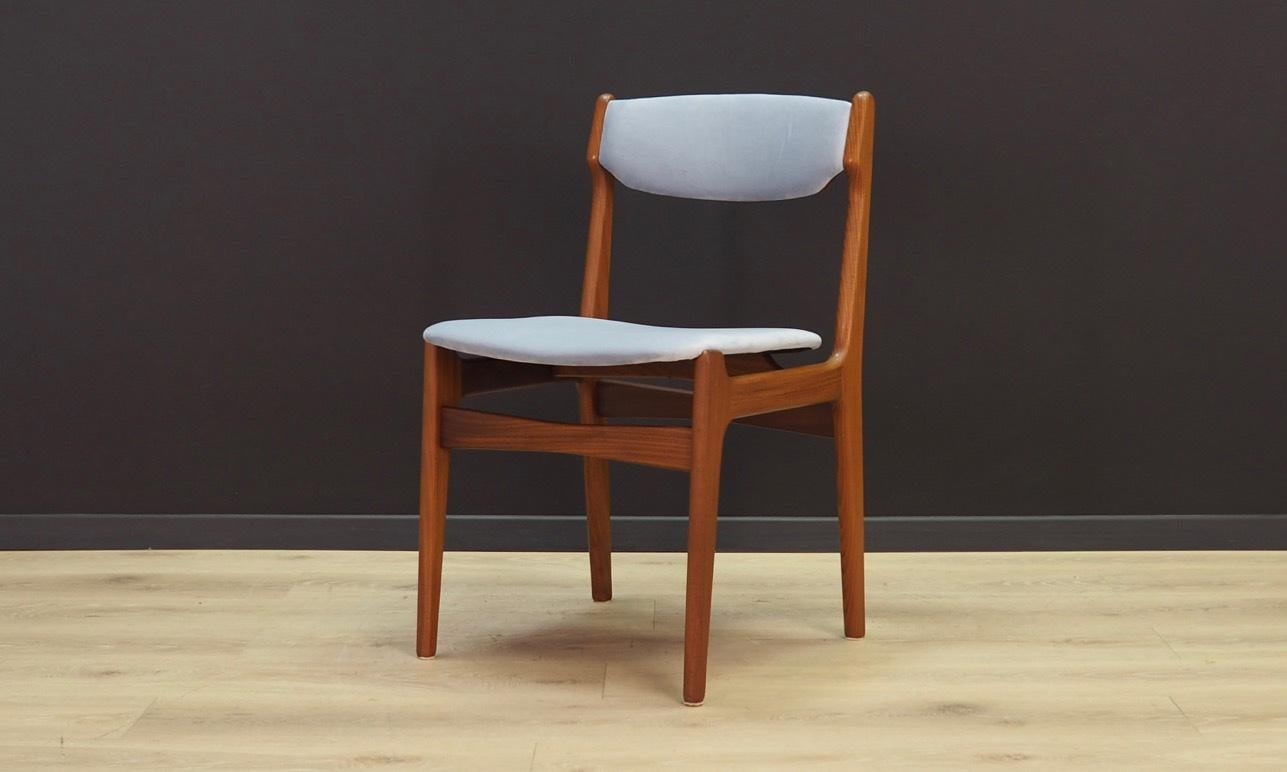 Woodwork Erik Buch Set of 6 Teak Gray Chairs Danish Design, 1960s
