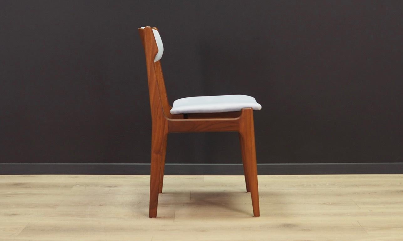 Late 20th Century Erik Buch Set of 6 Teak Gray Chairs Danish Design, 1960s