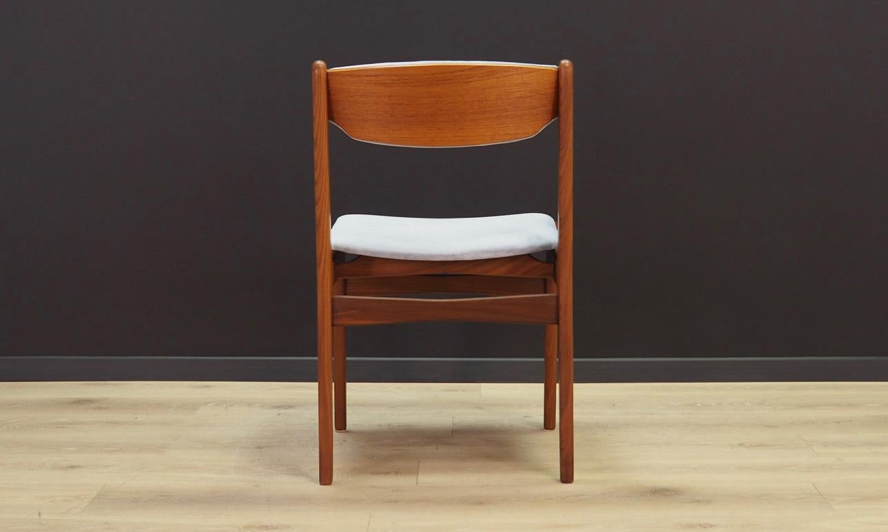 Erik Buch Set of 6 Teak Gray Chairs Danish Design, 1960s 2