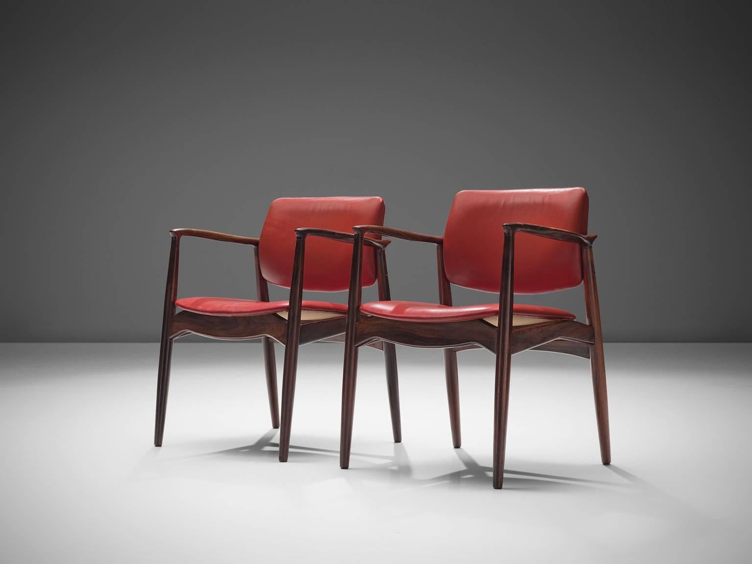 Danish Erik Buch Set of Eight Rosewood Chairs
