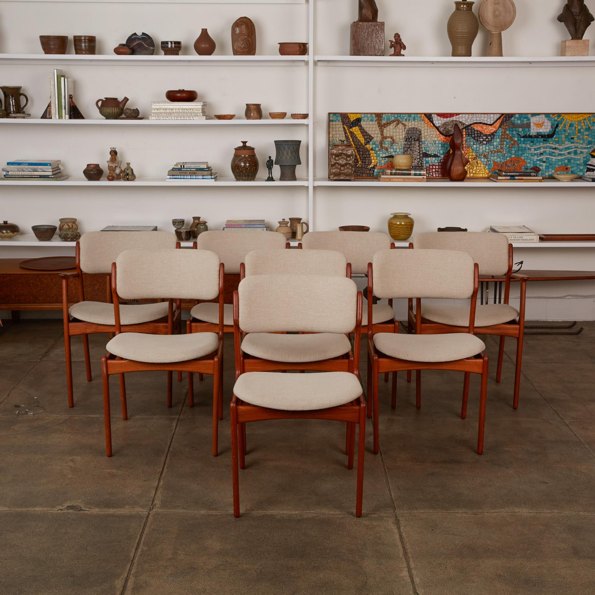 Mid-Century Modern Erik Buch Set of Eight Teak Dining Chairs