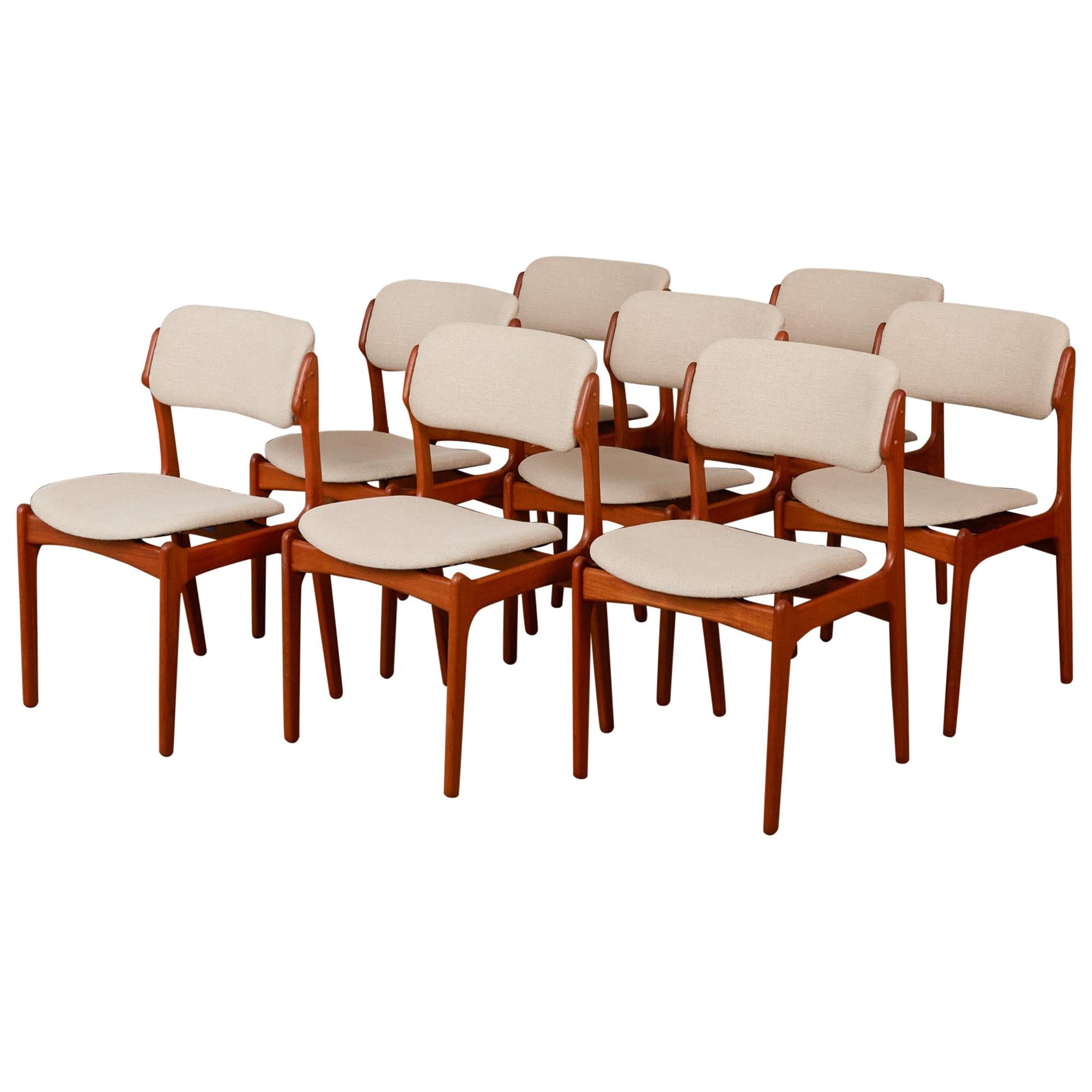 Erik Buch Set of Eight Teak Dining Chairs