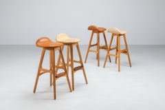 Erik Buch set of four “OD61” bar stools Oddense Mobler Denmark 1965