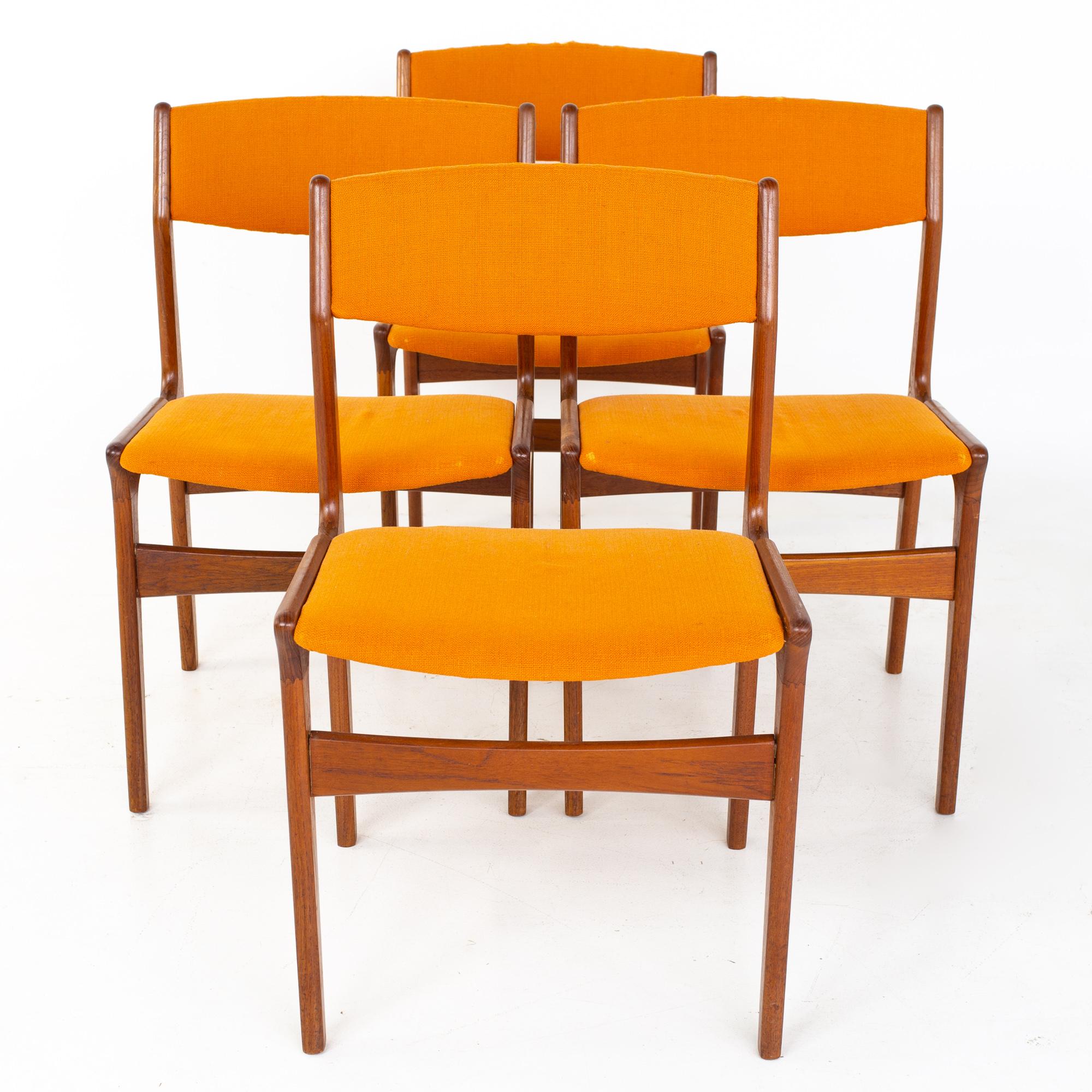 Mid-Century Modern Erik Buch Style Dyrlund Mid Century Danish Teak Dining Chairs, Set of 4