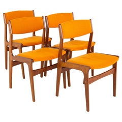 Erik Buch Style Dyrlund Mid Century Danish Teak Dining Chairs:: Set of 4
