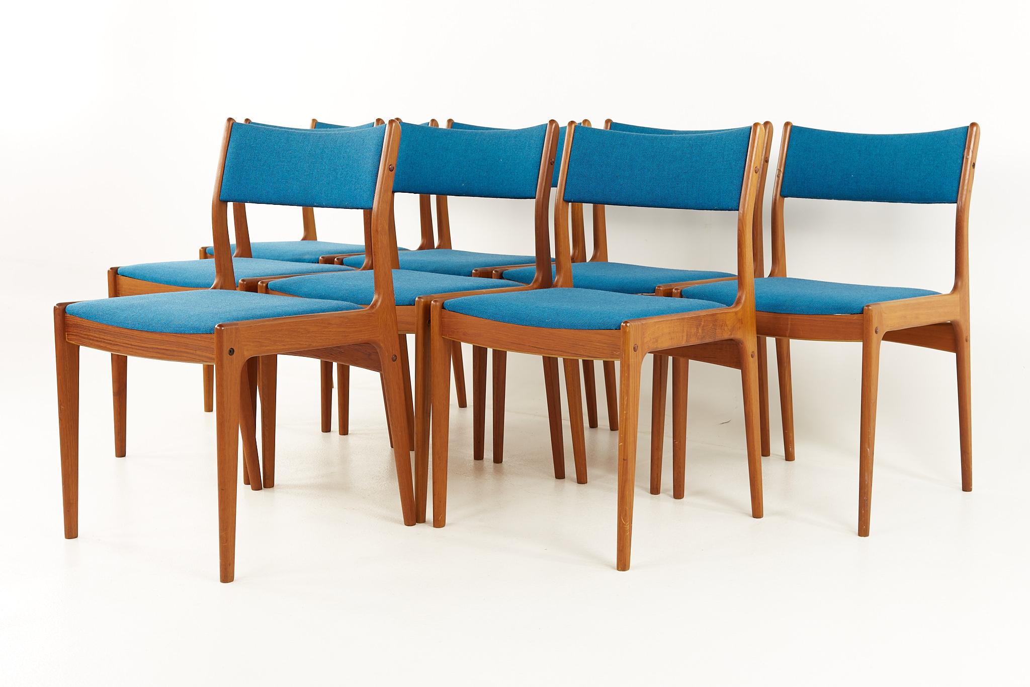 Mid-Century Modern Erik Buch Style Mid Century Danish Teak Dining Chairs, Set of 8