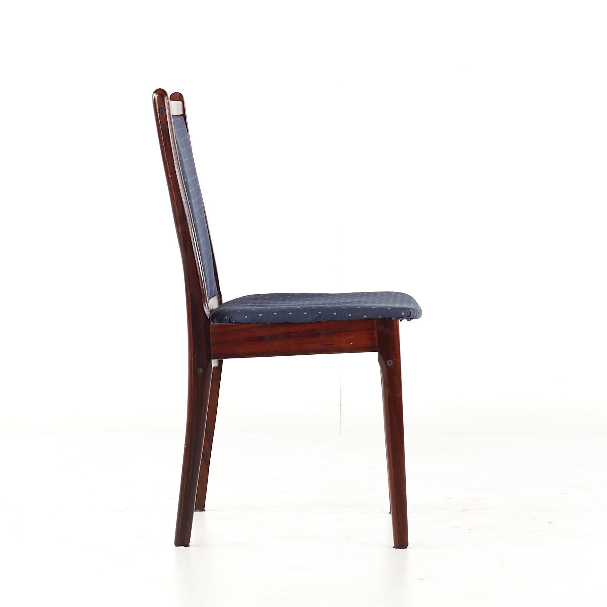Upholstery Erik Buch Style Mid Century Rosewood Dining Chairs, Set of 8 For Sale