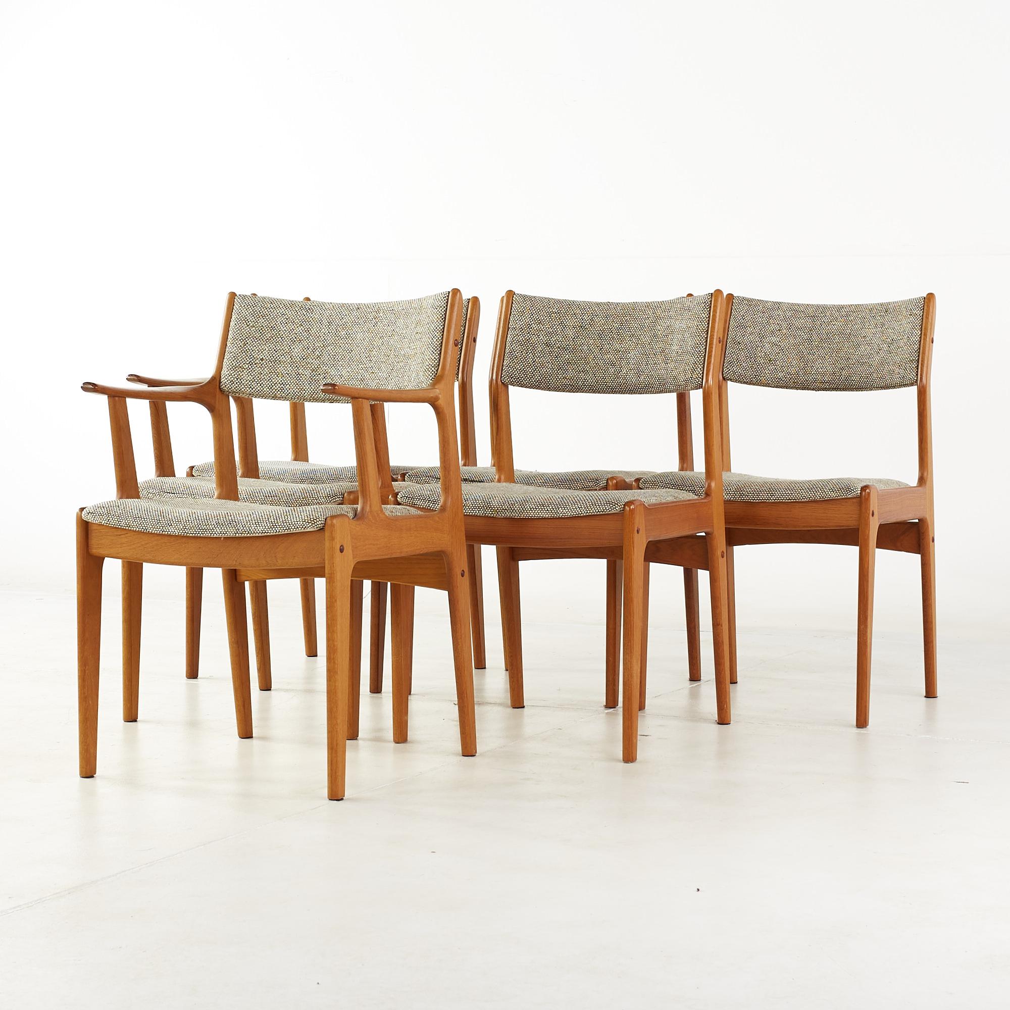 Mid-Century Modern Erik Buch Style Mid Century Teak Dining Chairs, Set of 6