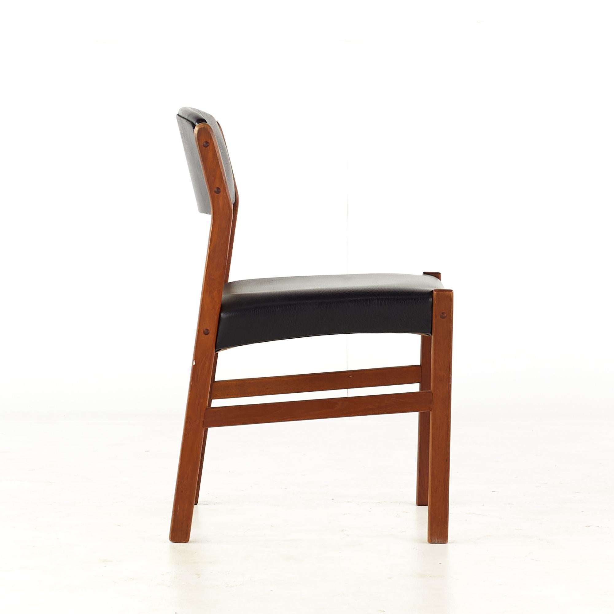Late 20th Century Erik Buch Style Mid Century Teak Dining Chairs, Set of 6 For Sale