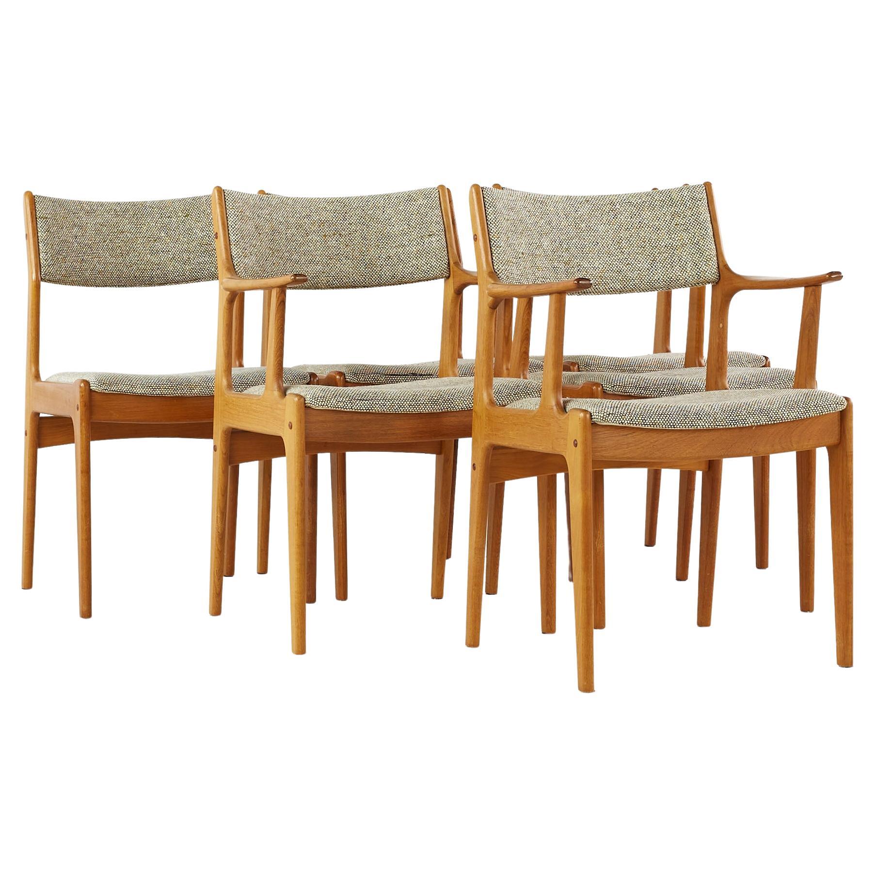 Erik Buch Style Mid Century Teak Dining Chairs, Set of 6