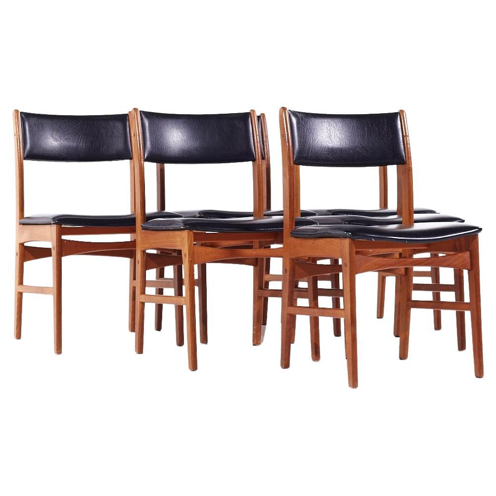 Erik Buch Style Mid Century Teak Dining Chairs - Set of 6