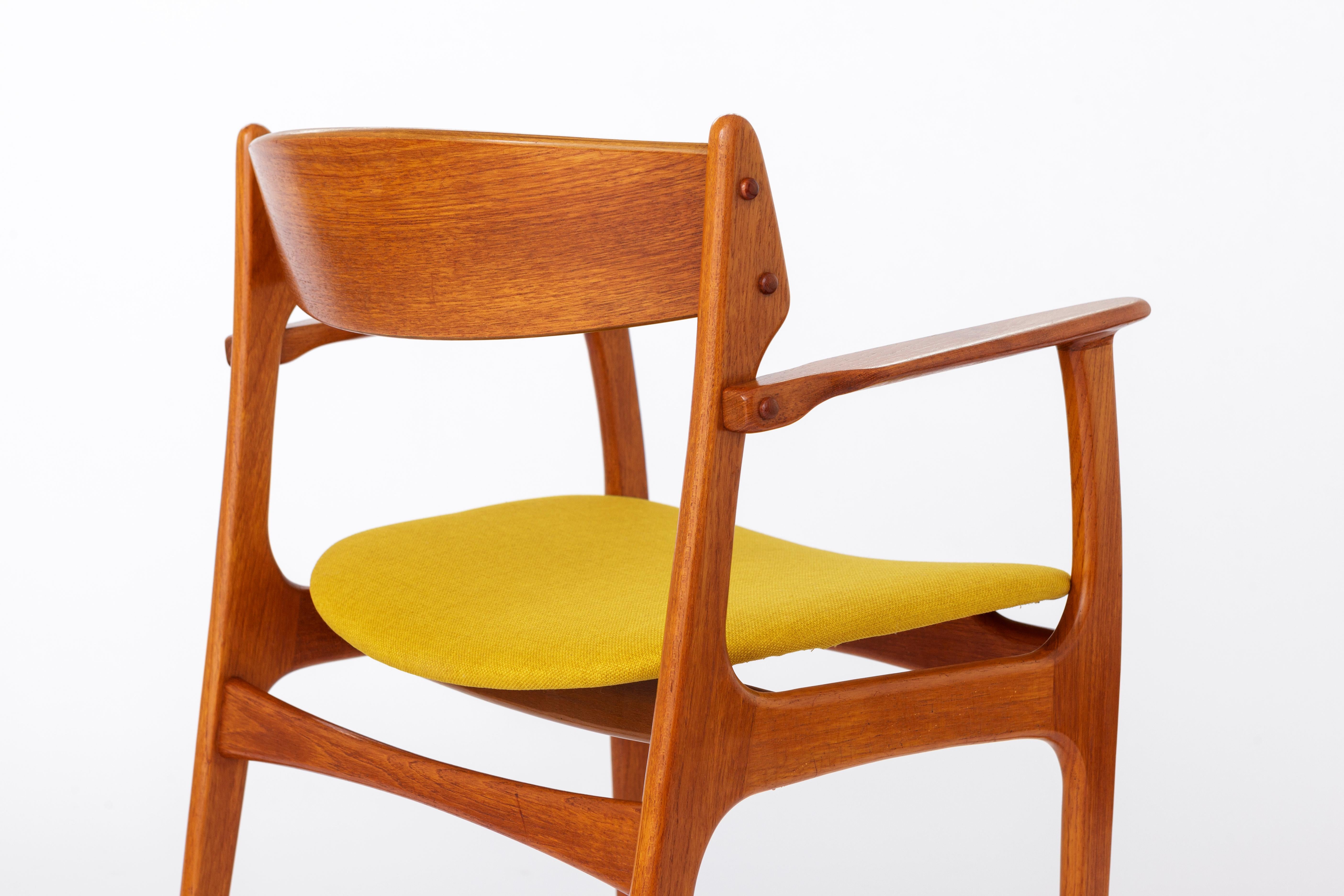 Erik Buch Teakholz-Sessel, Dänemark 1960er Jahre  Dänischer Mid-Century Modern Esszimmerstuhl im Angebot 2