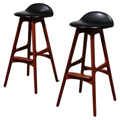 Sgabelli da bar in teak Erik Buch 1960 Danimarca