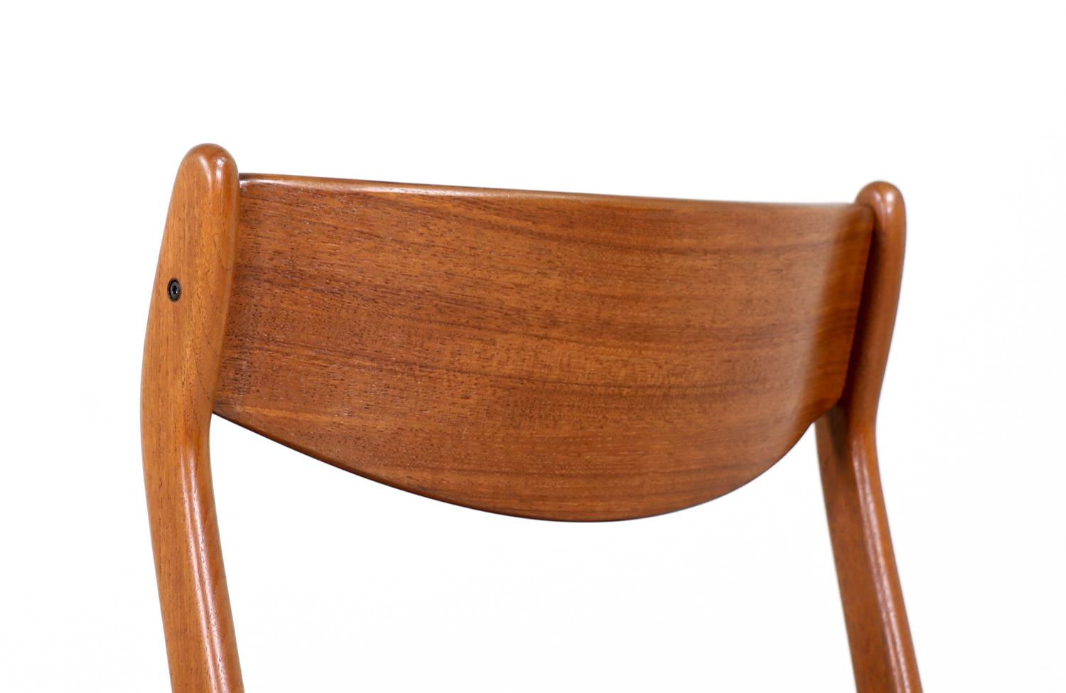 Mid-20th Century Erik Buch Teak & Cognac Leather Dining Chairs for O.D. Mobler