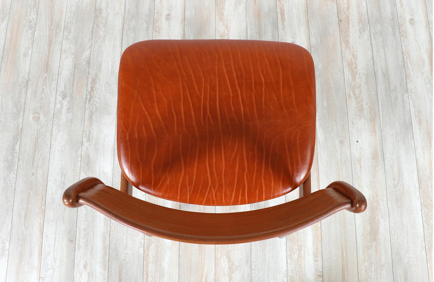 Erik Buch Teak & Cognac Leather Dining Chairs for O.D. Mobler 3