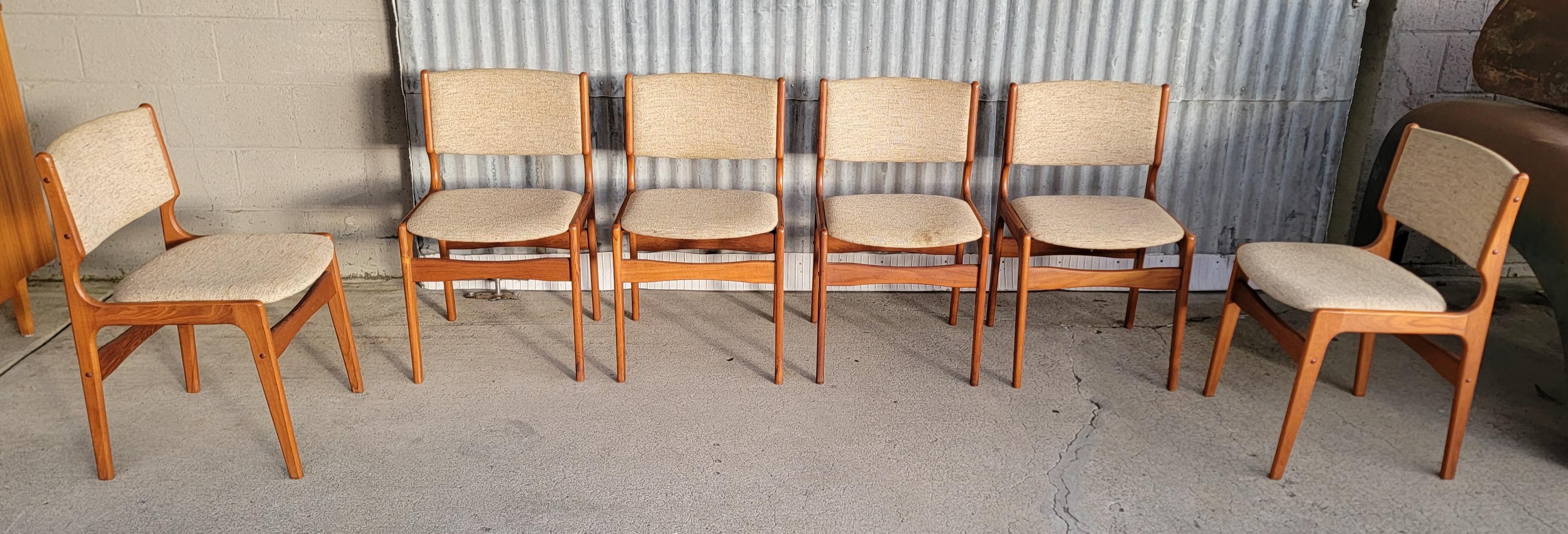 Erik Buch Teak Danish Modern Dining Chairs Set 6 3