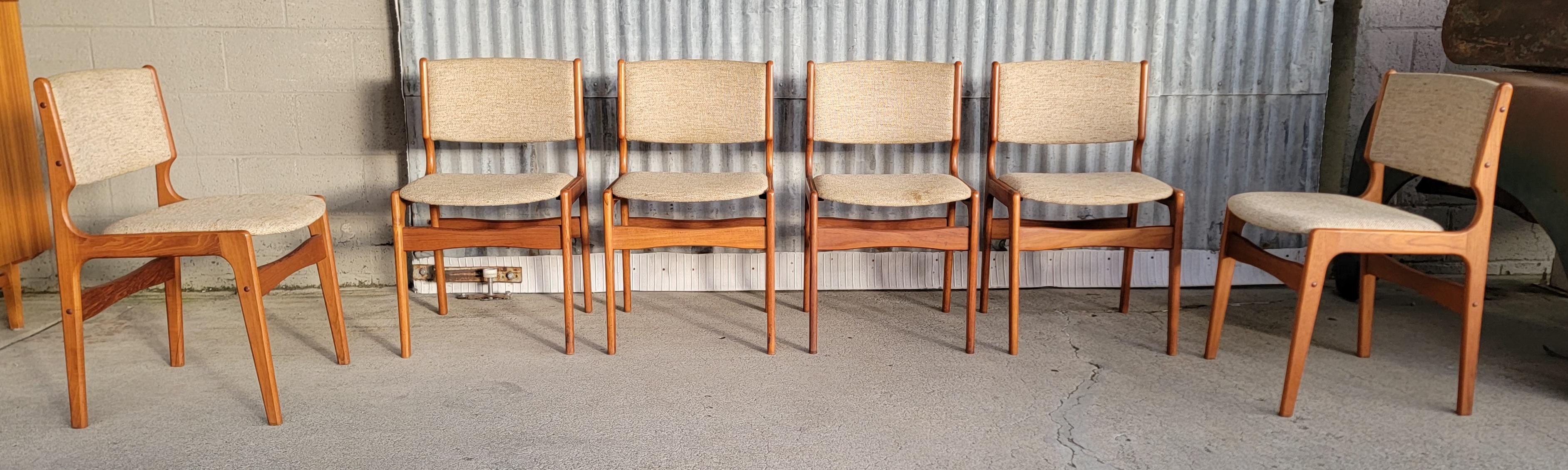 Erik Buch Teak Danish Modern Dining Chairs Set 6 4