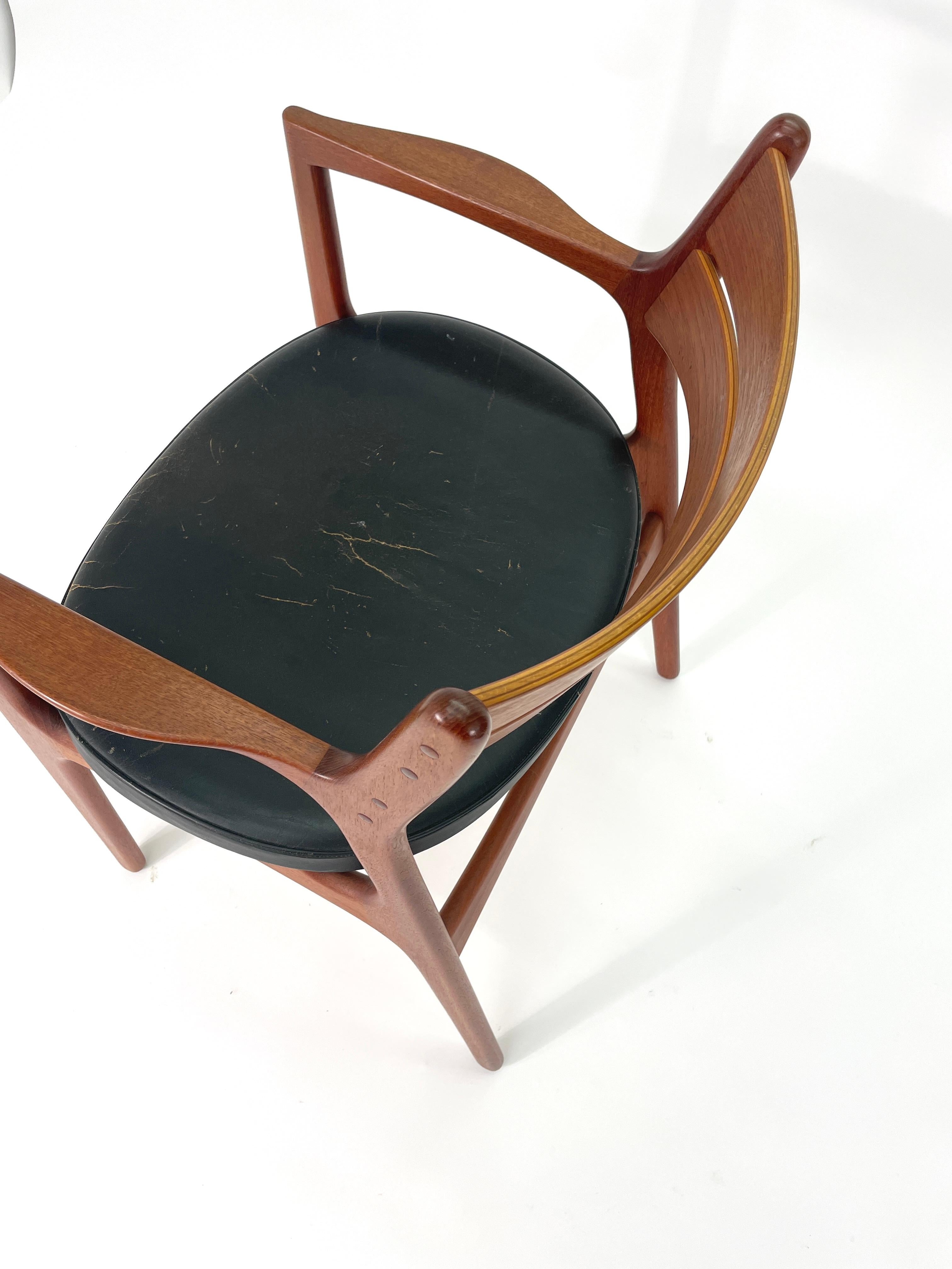 Erik Buch Teak Desk Chair with Arms for Christiansen Møbelfabrik For Sale 3