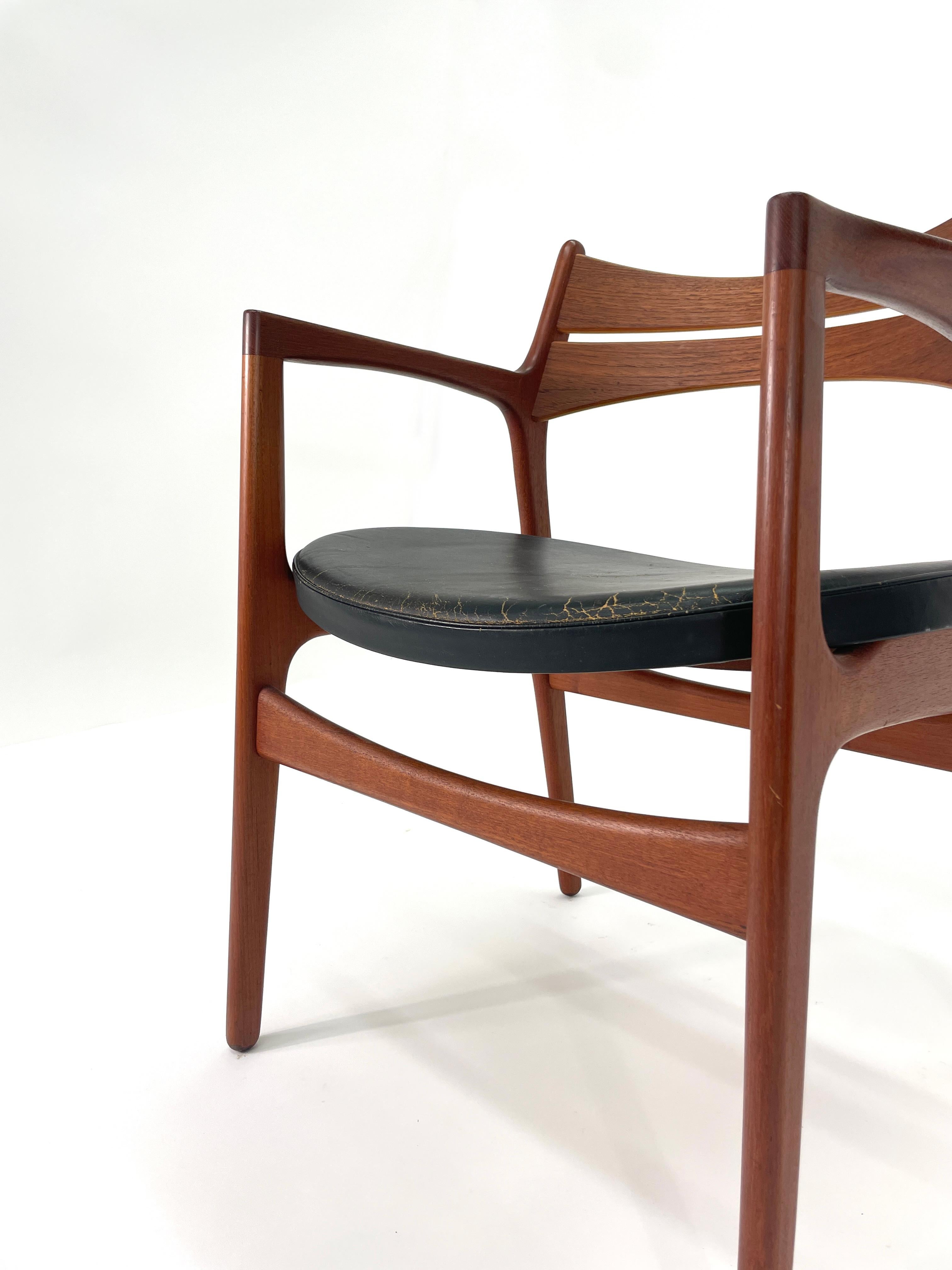 Erik Buch Teak Desk Chair with Arms for Christiansen Møbelfabrik For Sale 4