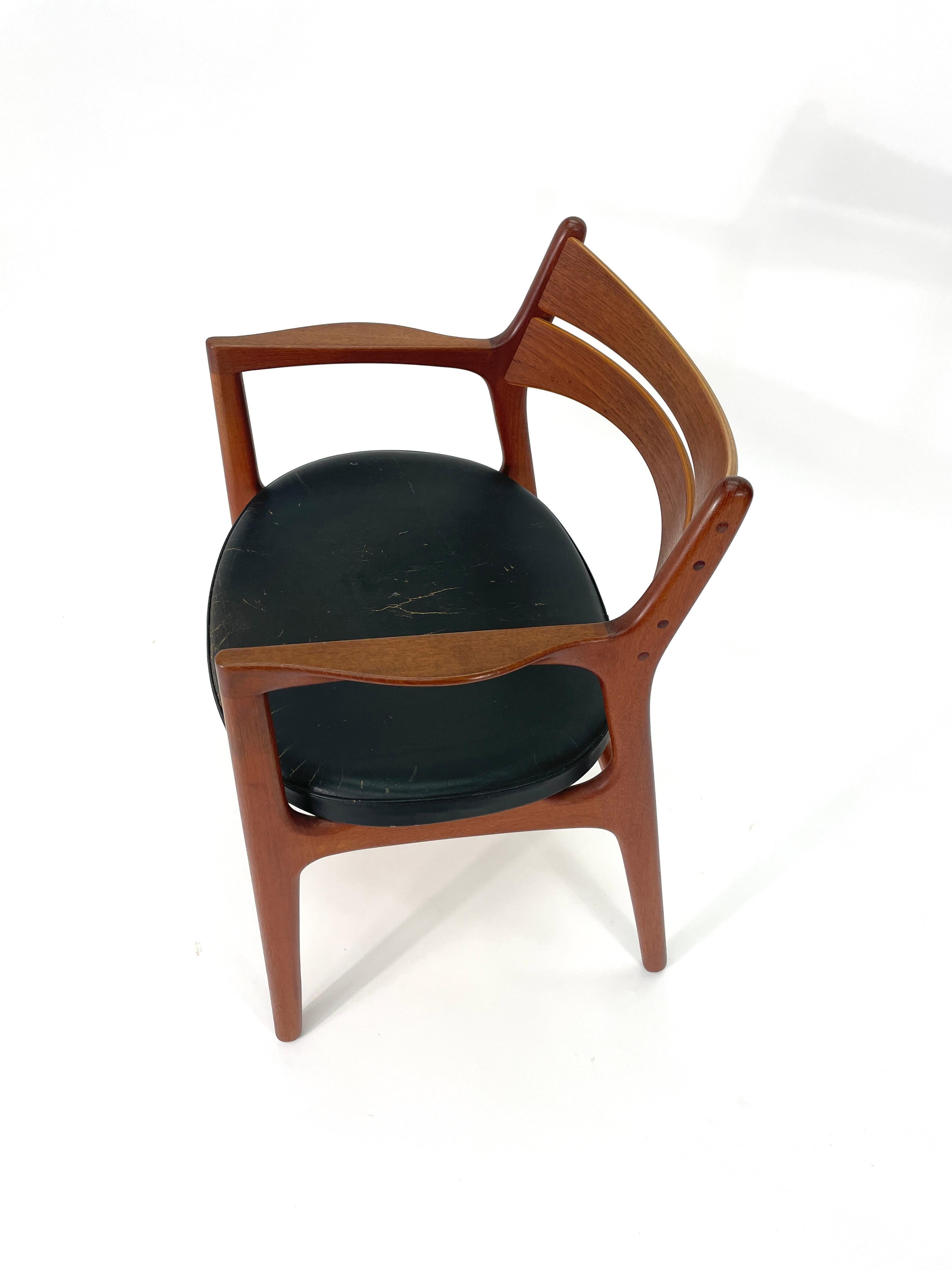 Erik Buch Teak Desk Chair with Arms for Christiansen Møbelfabrik For Sale 7