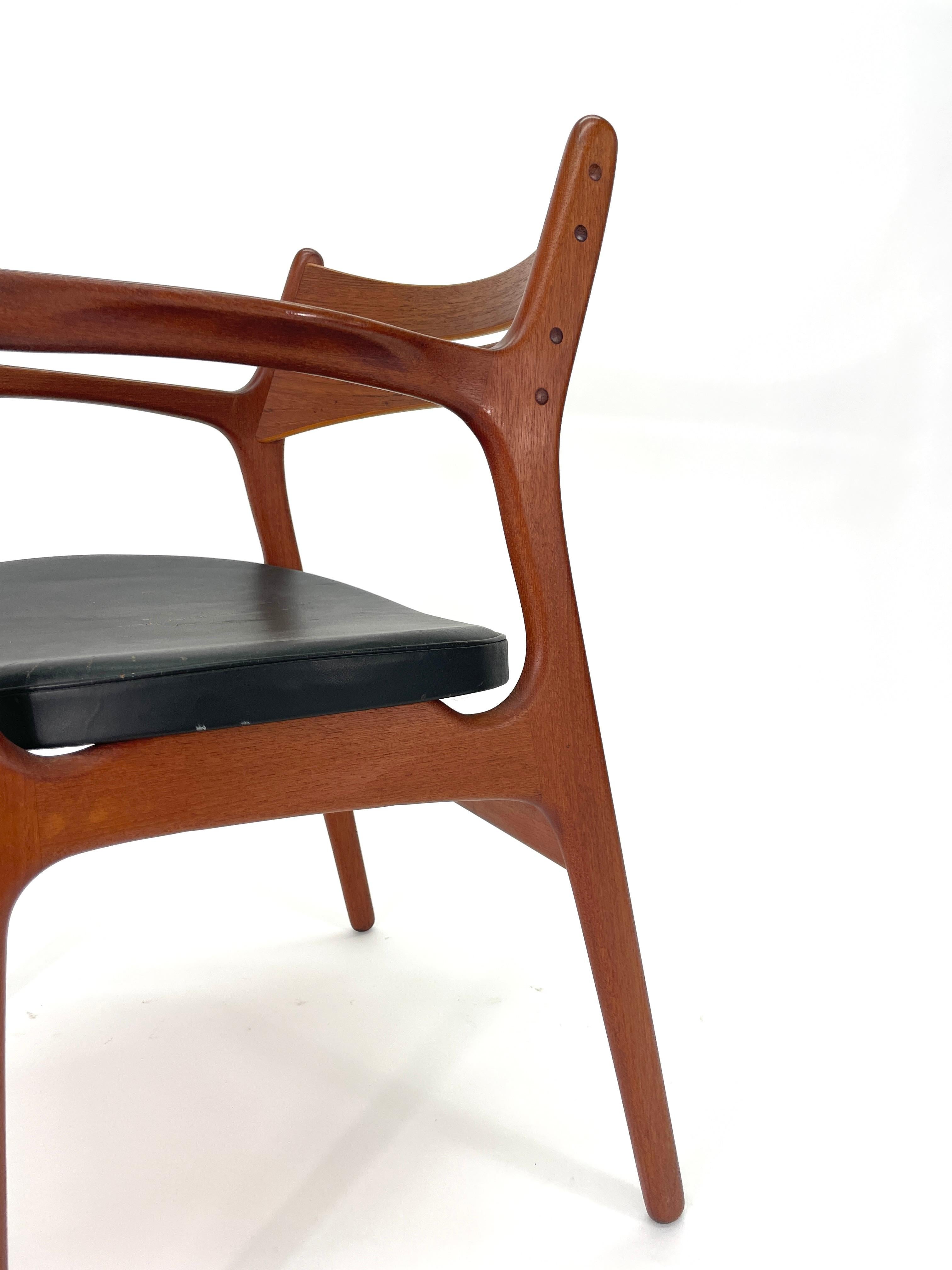 Erik Buch Teak Desk Chair with Arms for Christiansen Møbelfabrik For Sale 8