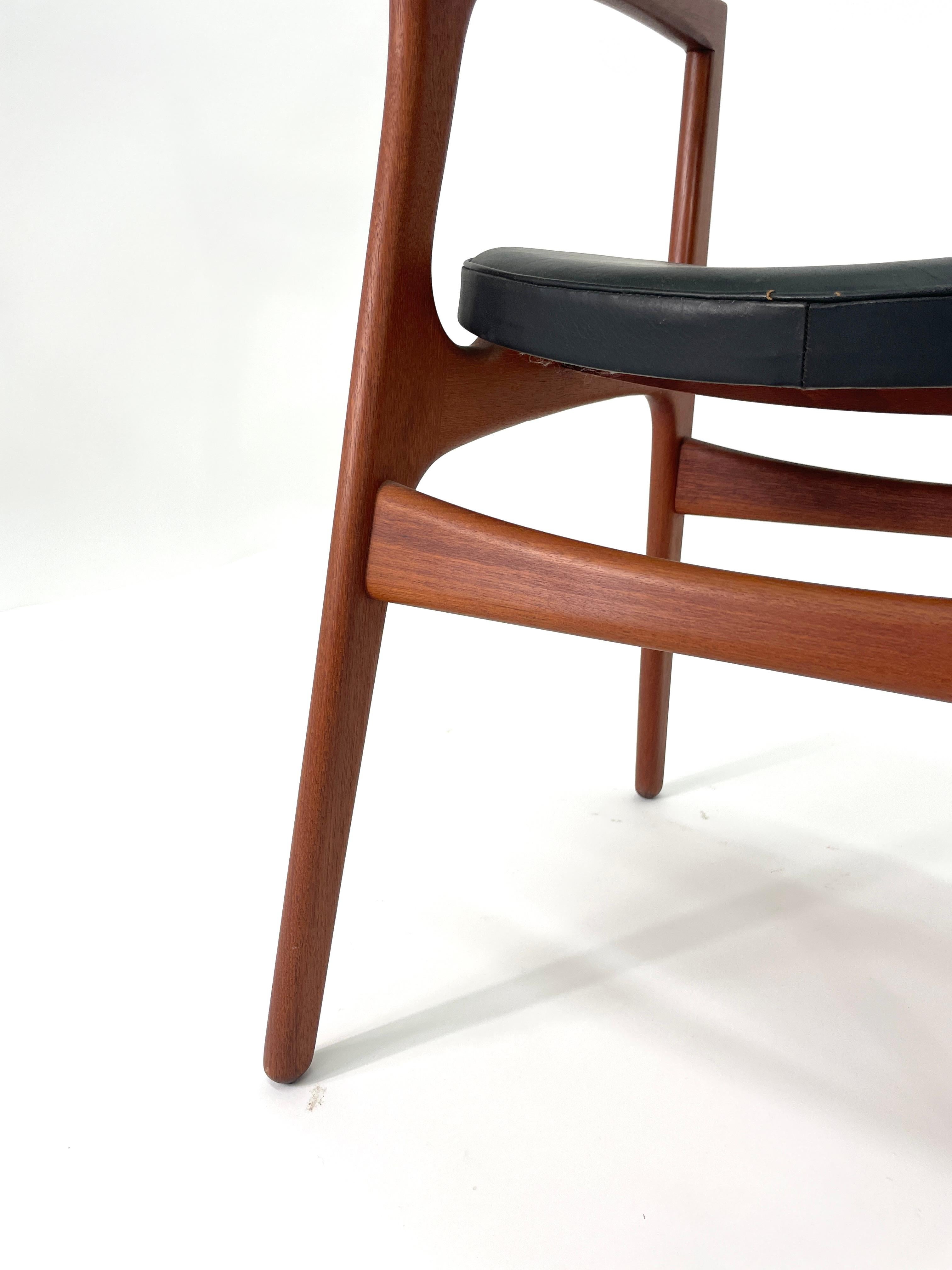Erik Buch Teak Desk Chair with Arms for Christiansen Møbelfabrik For Sale 9