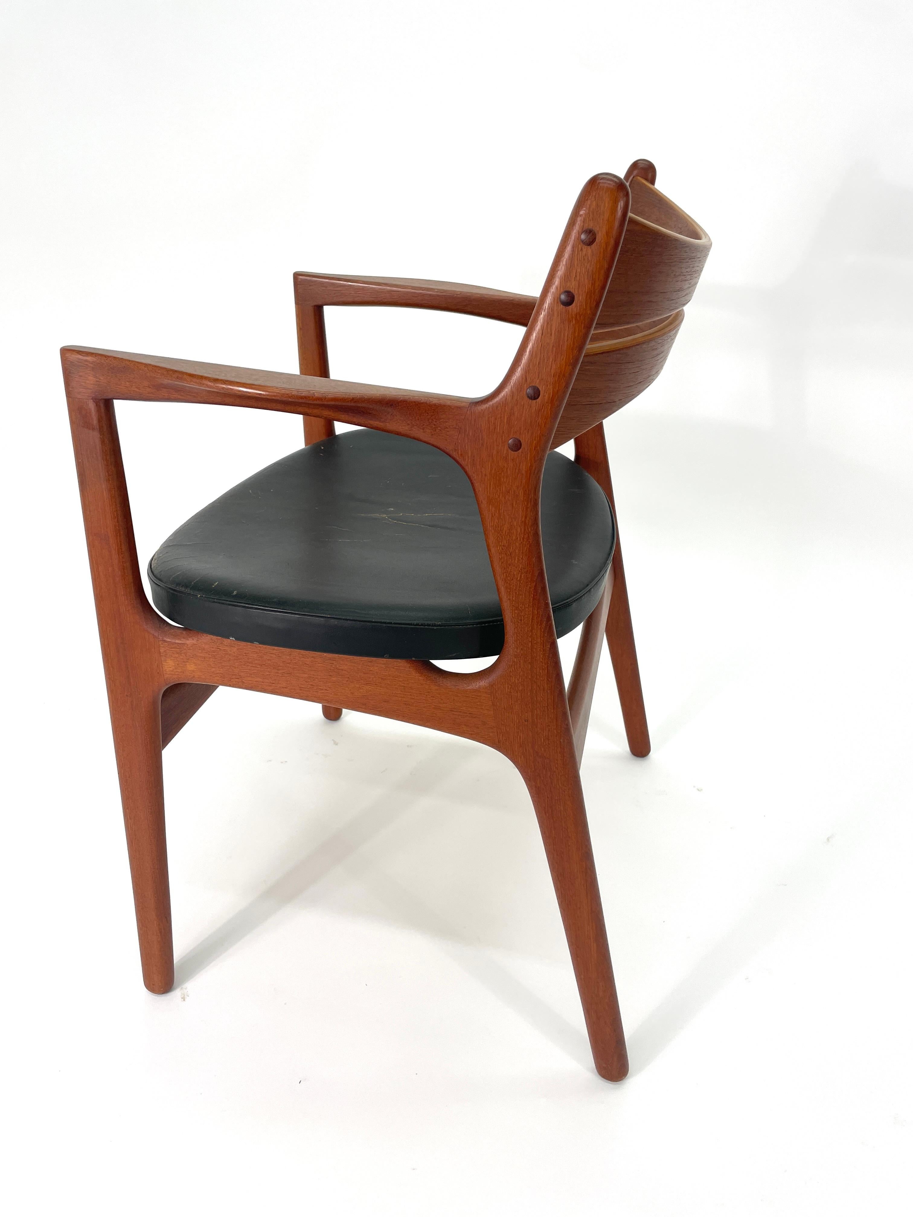 Erik Buch Teak Desk Chair with Arms for Christiansen Møbelfabrik For Sale 10