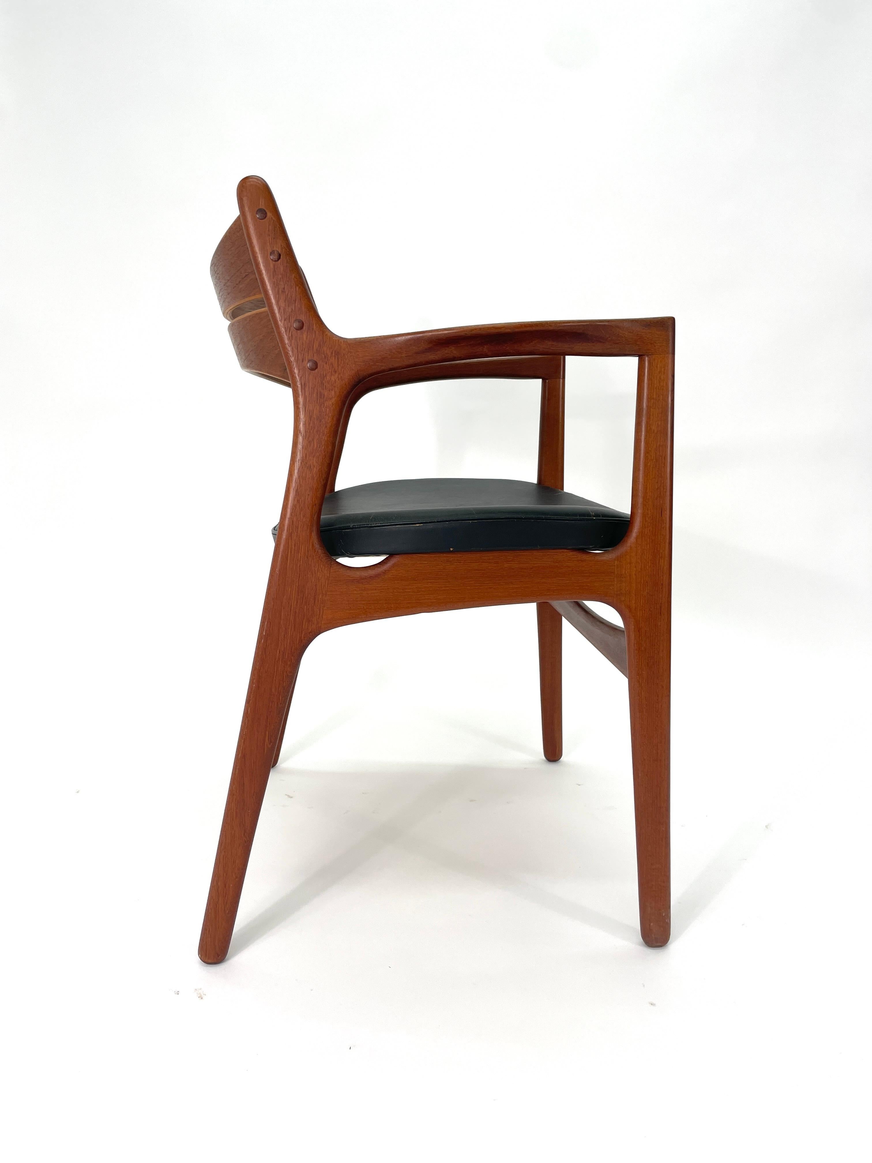 Danish Erik Buch Teak Desk Chair with Arms for Christiansen Møbelfabrik For Sale