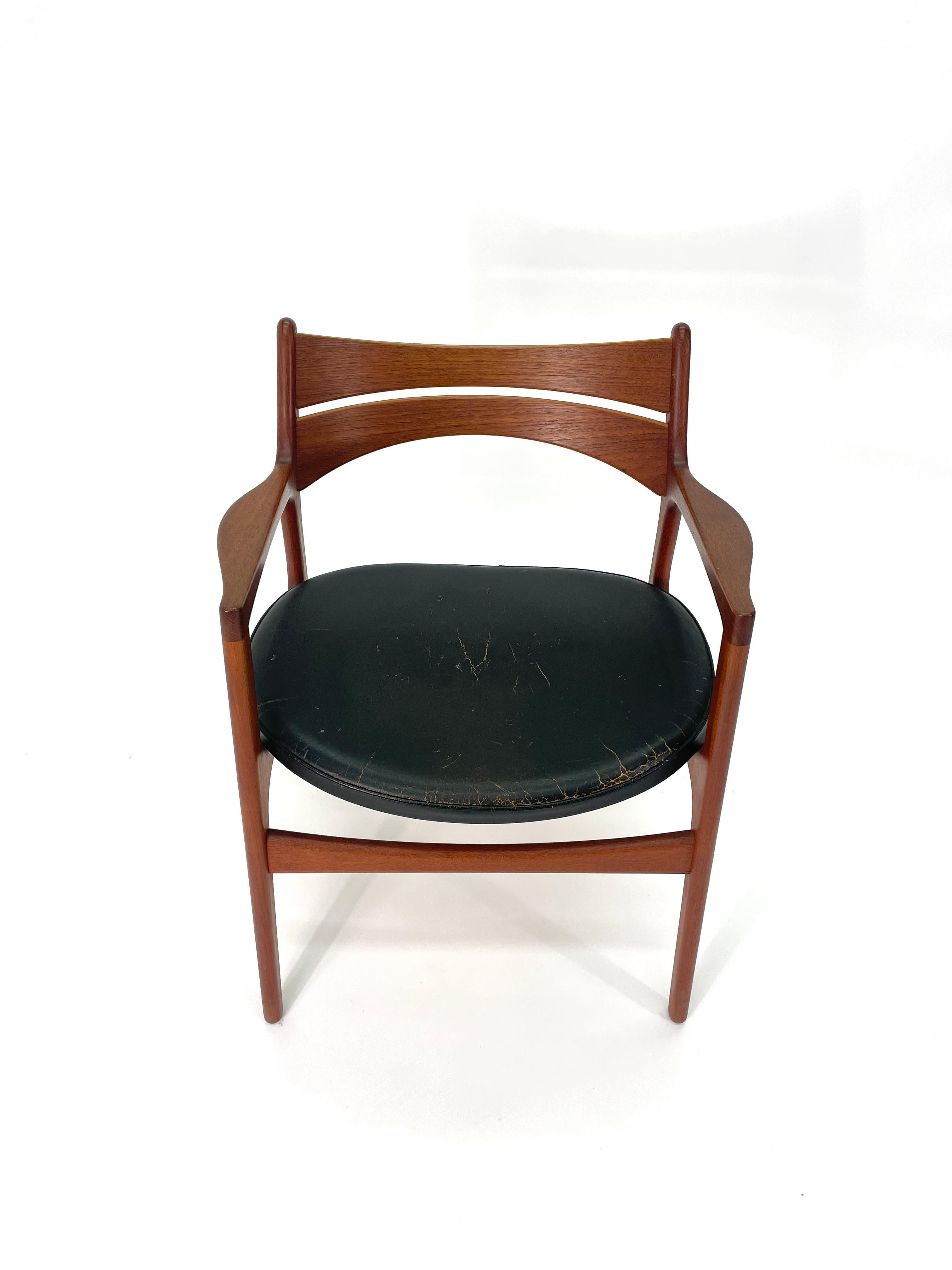 20th Century Erik Buch Teak Desk Chair with Arms for Christiansen Møbelfabrik For Sale