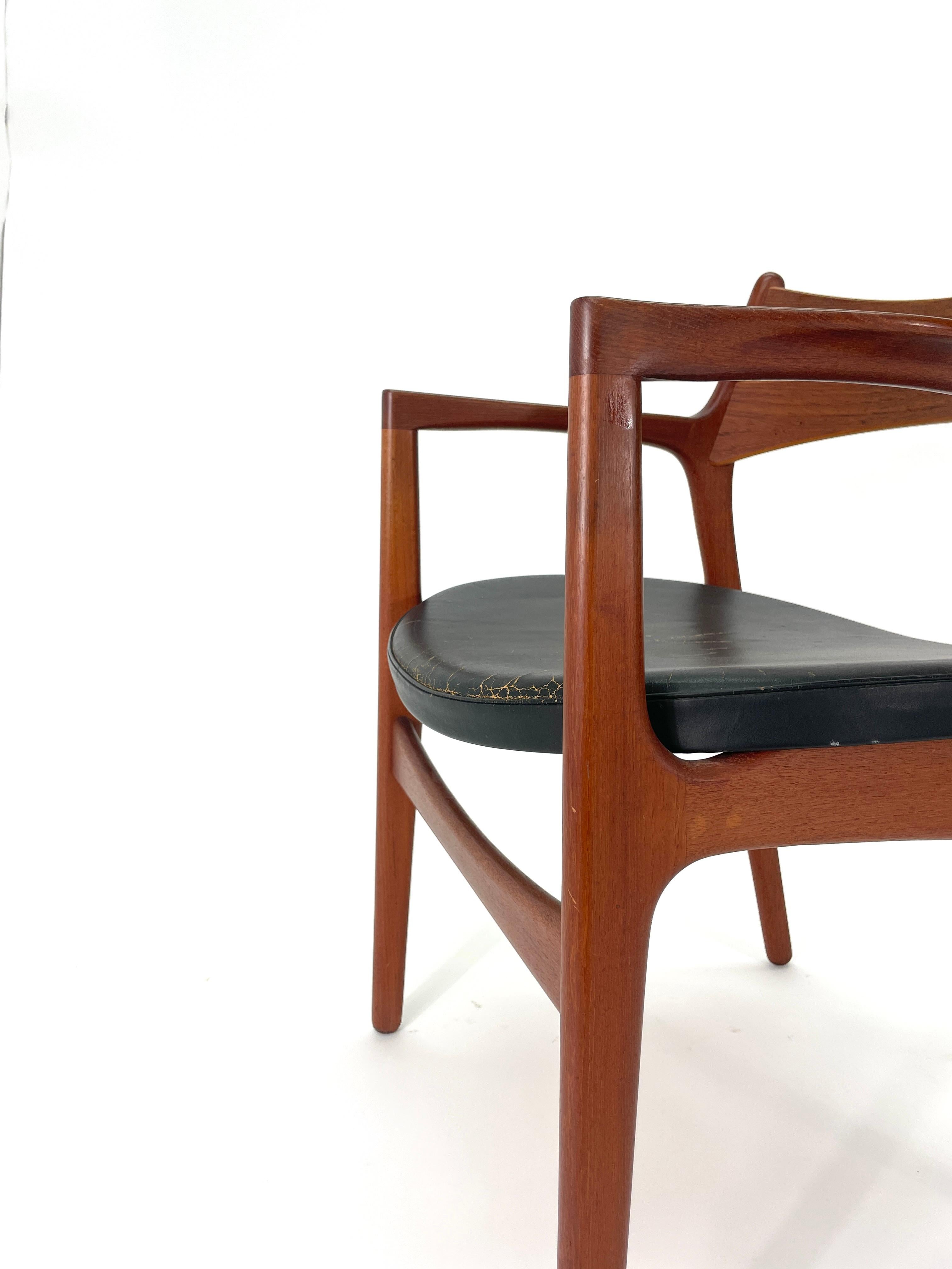 Erik Buch Teak Desk Chair with Arms for Christiansen Møbelfabrik For Sale 2