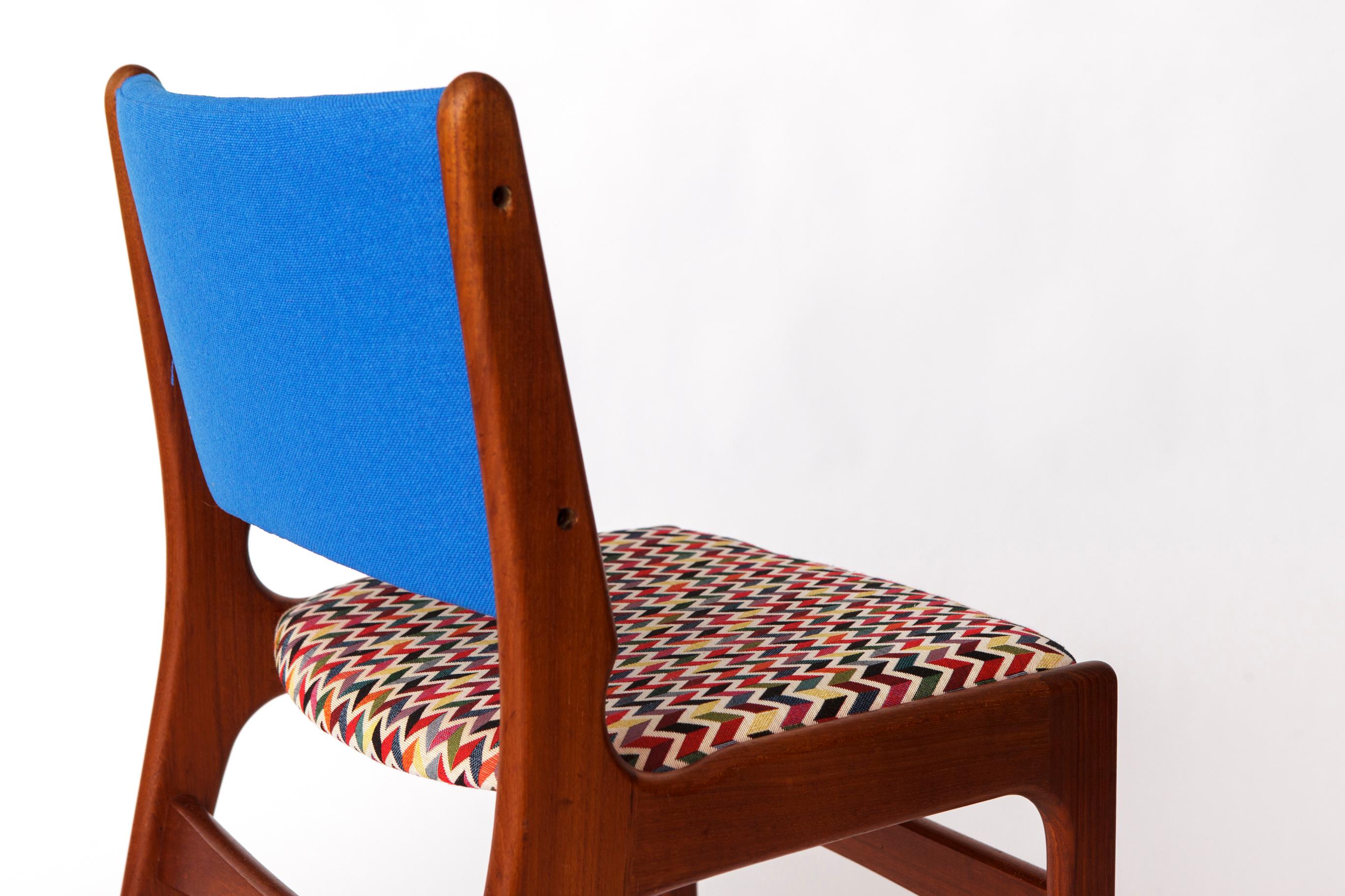 Mid-20th Century Erik Buch Teak Dining Chair – Model 98 (1960s, Denmark) – Restored & Upholstered For Sale