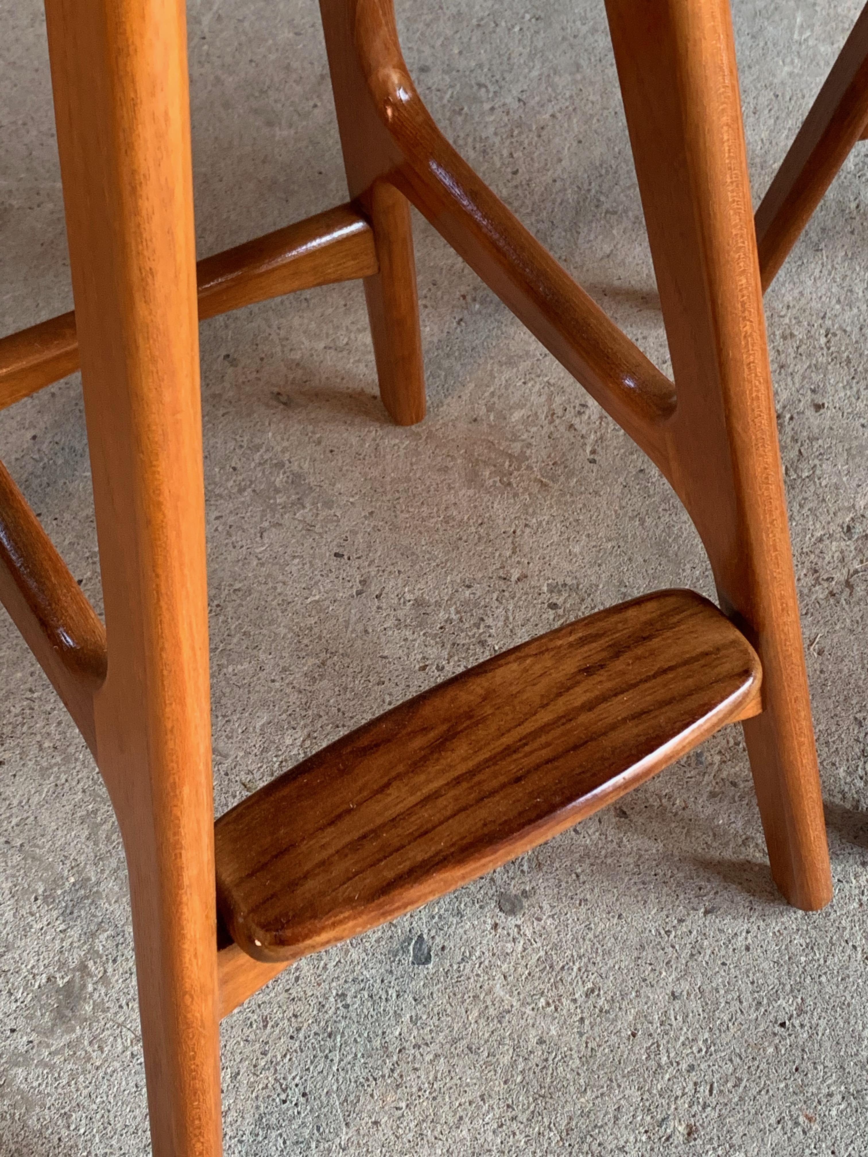 Erik Buch Teak & Rosewood Bar Stools Model OD-61 Set of Four Oddense Møbelfabrik 8